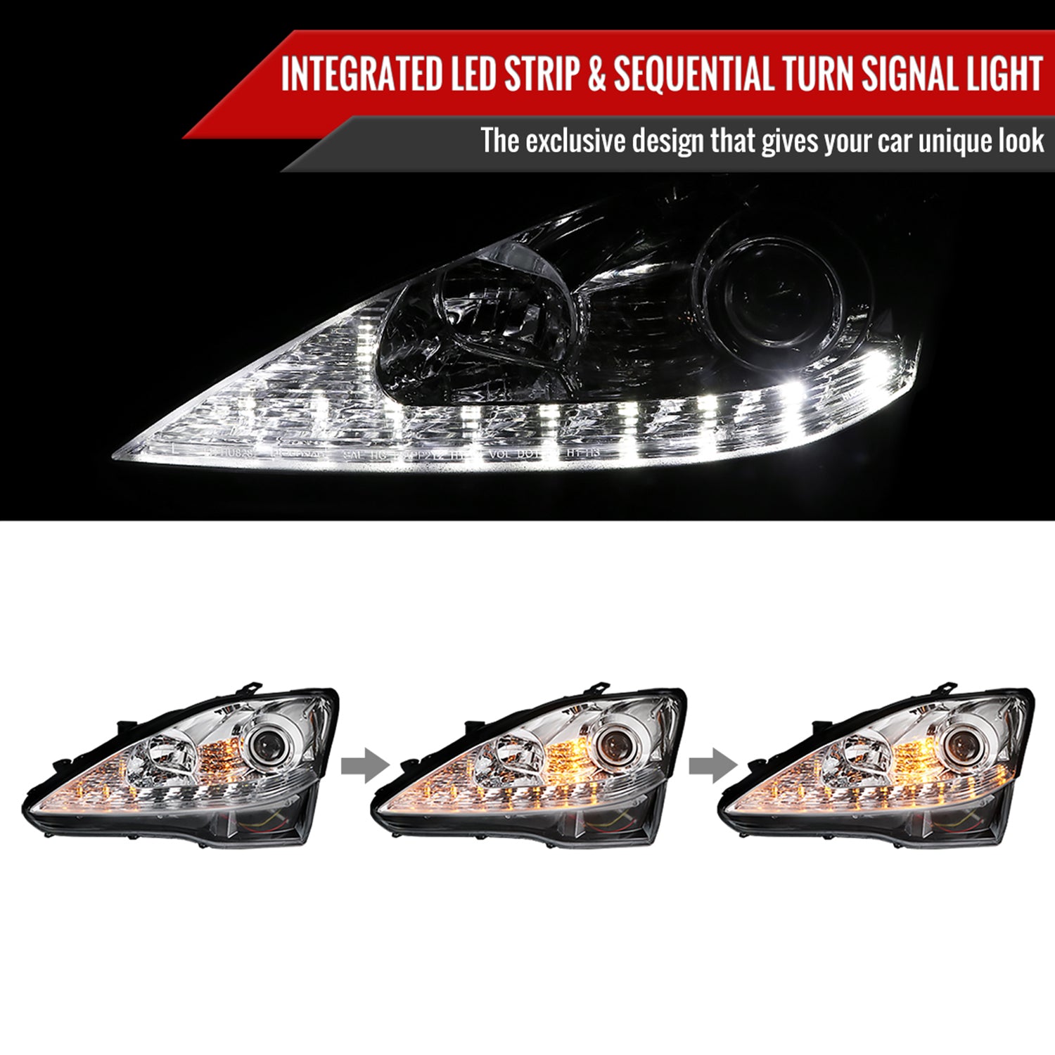 2006-2010 Lexus IS250/IS350 LED Light Headlights Signal Lights Chrome