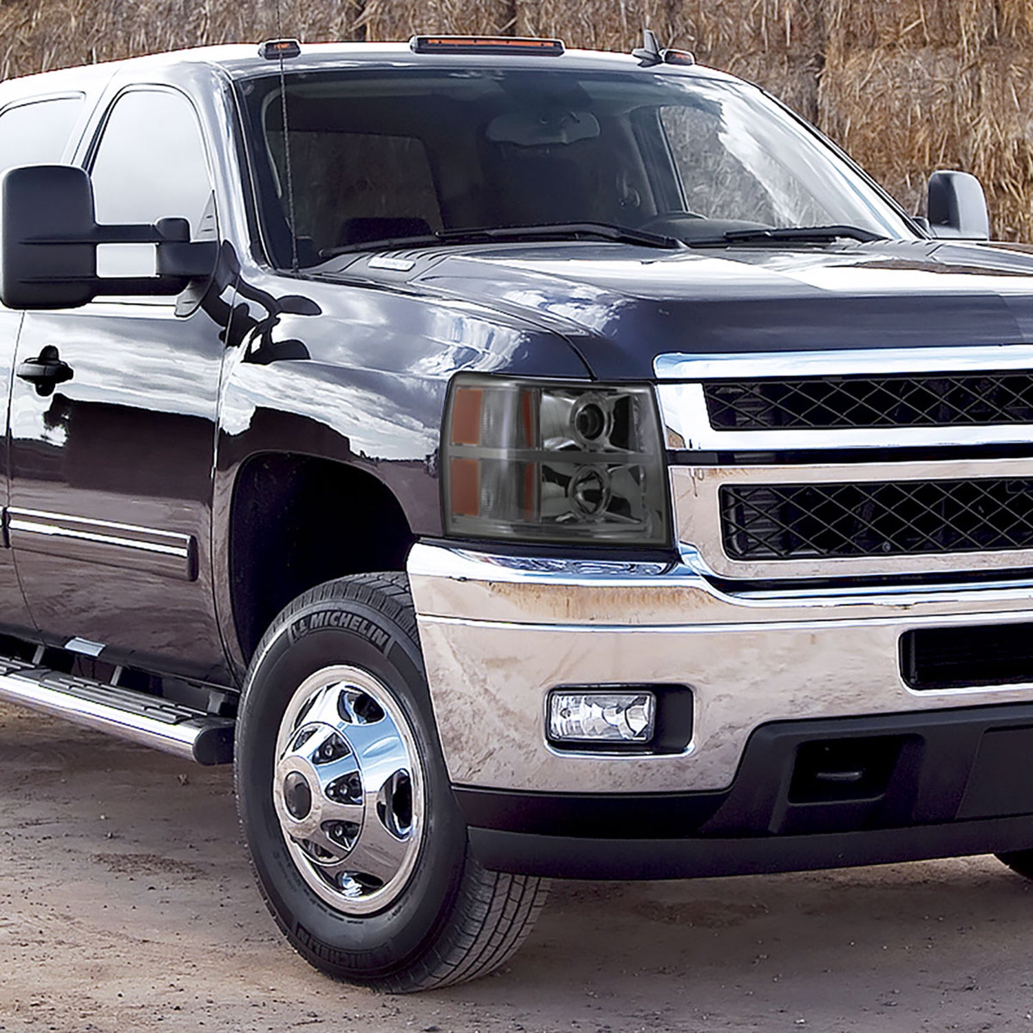 2007-2013 Chevy Silverado 1500 2500HD 3500HD Headlights LED Bar Chrome