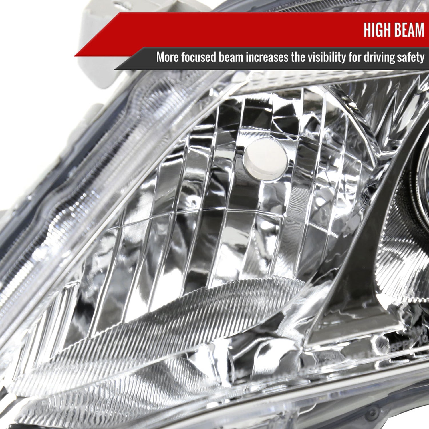 2010-2011 Toyota Camry Projector Headlights w/ Amber Reflectors Chrome/Clear