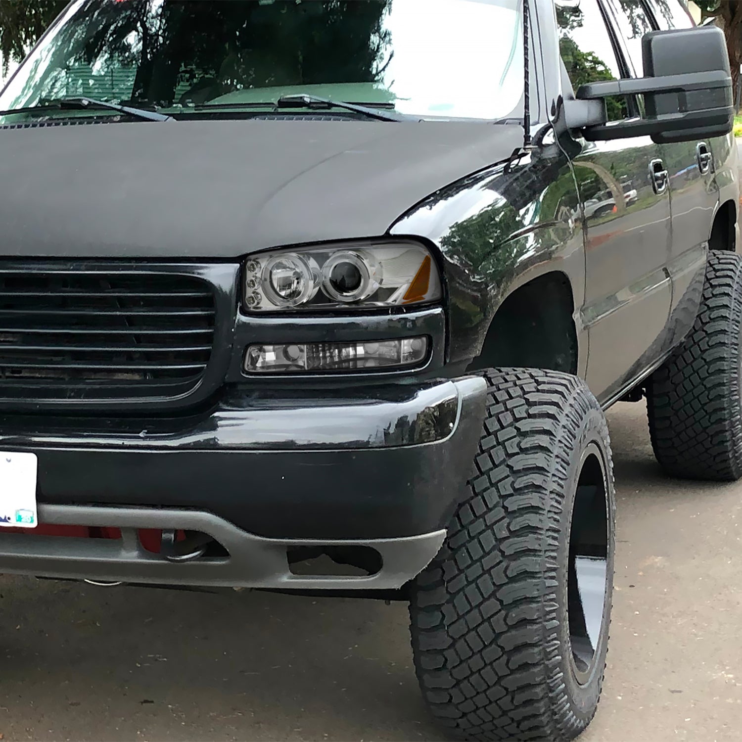 1999-2006 GMC Sierra/Yukon XL/SLT Dual Halo Headlights&Bumper Lights Chrome