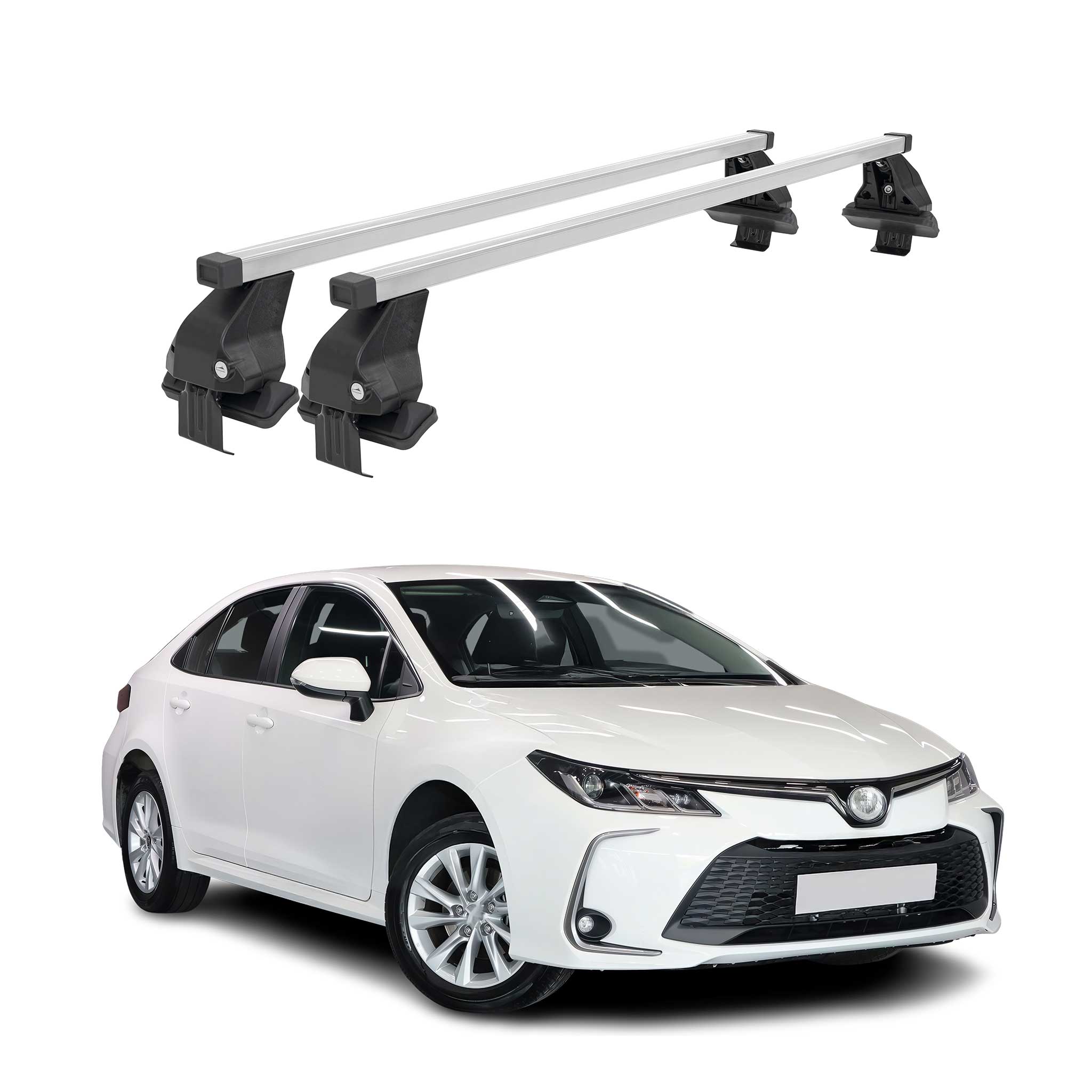 2019-2026 Toyota Corolla Sedan Roof Rack Cross Bars Silver
