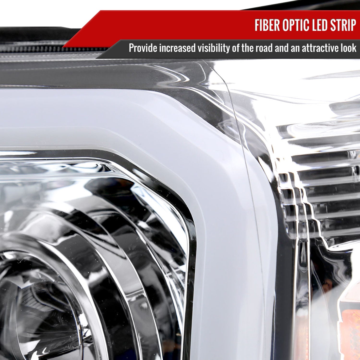 2012-2015 Toyota Tacoma LED CBar Projector Headlights LED Parking Light Chrome