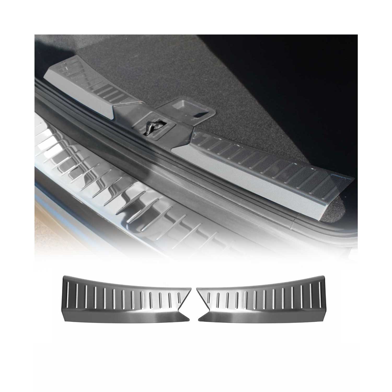 2013-2016 Ford Escape Trunk Sill Cover Bumper Protector S. Steel Brushed 2Pcs