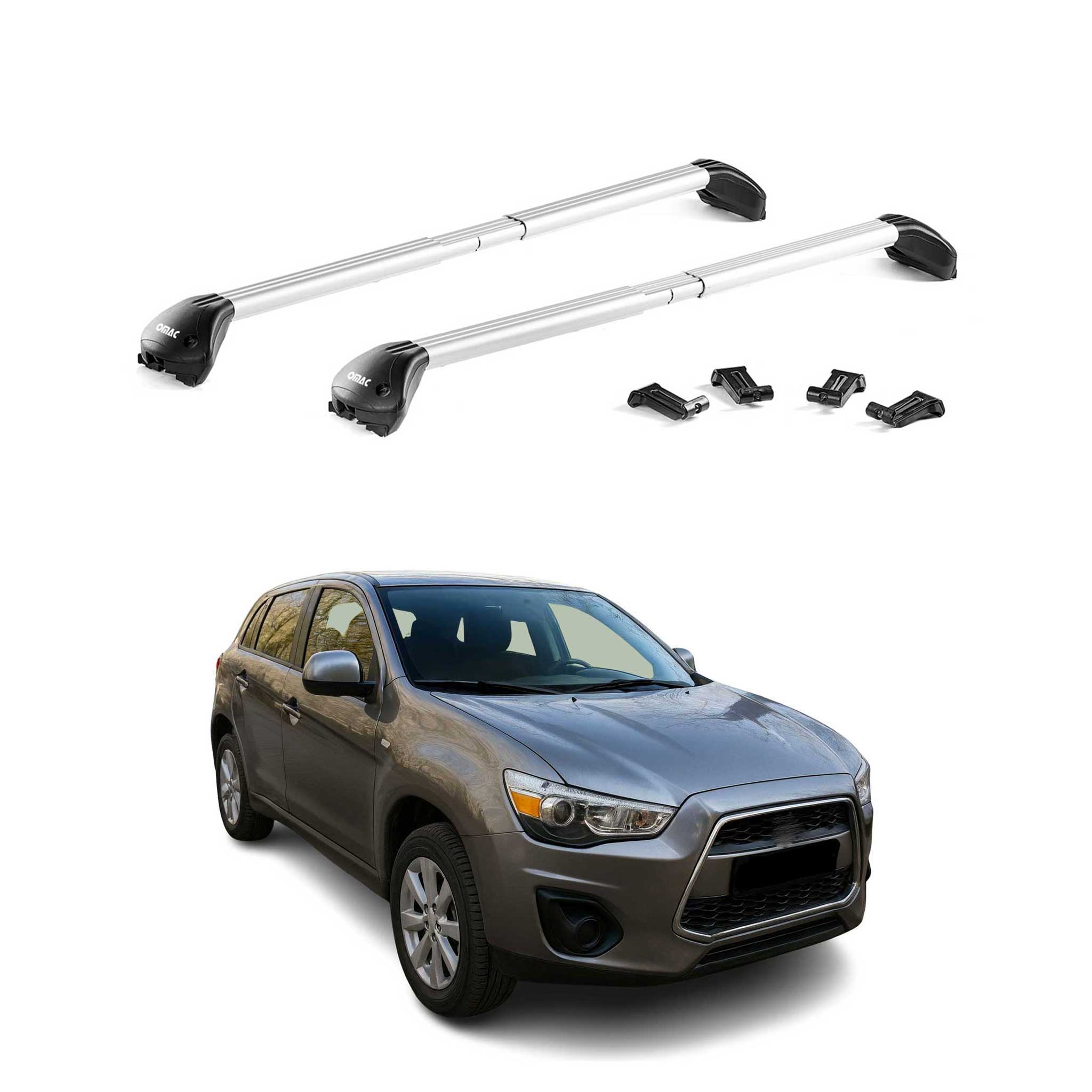 2011-2024 Mitsubishi Outlander Sport Roof Racks Cross Bars Silver 2 Pcs