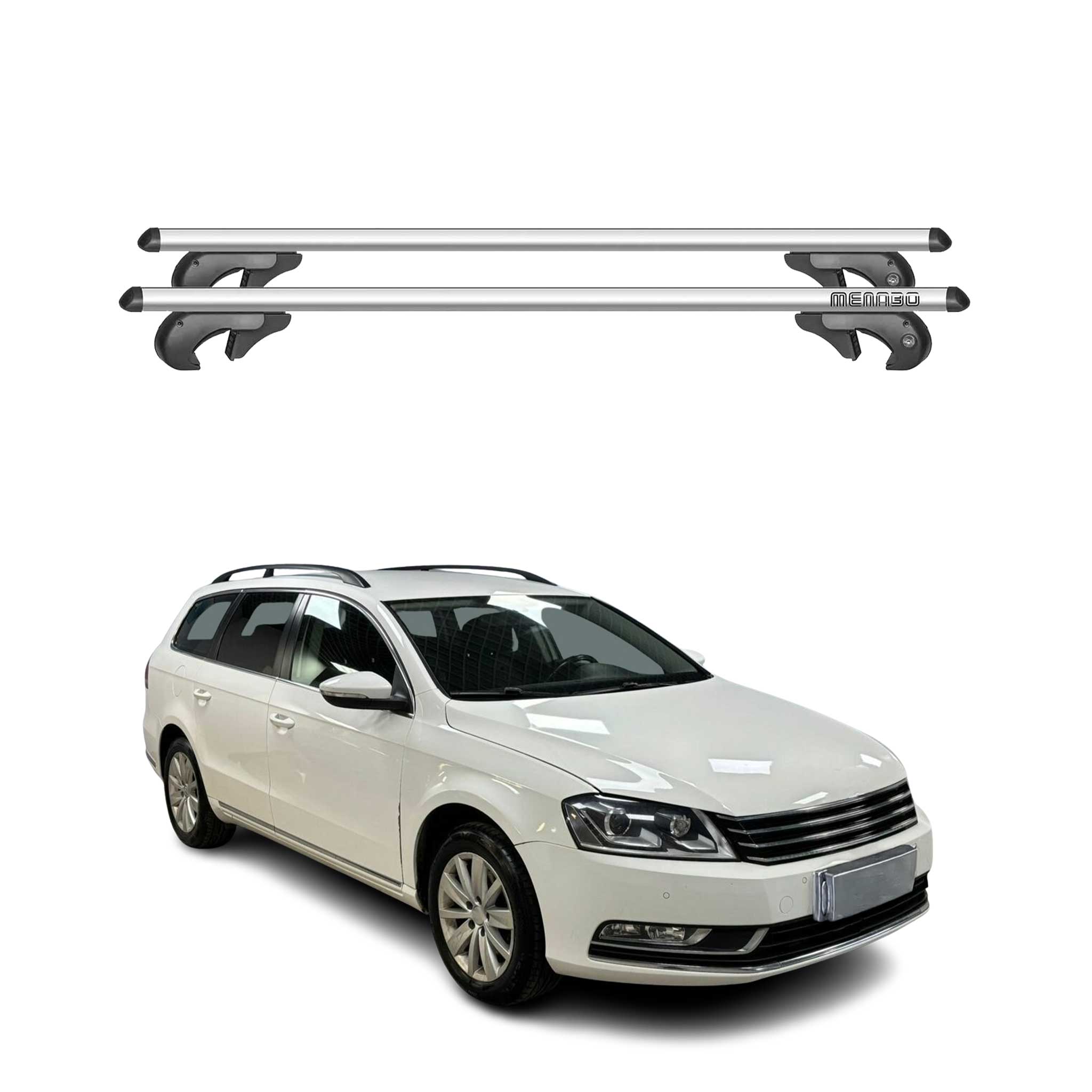 2012-2014 VW Passat B7 Alltrack Roof Rack Cross Bars Silver