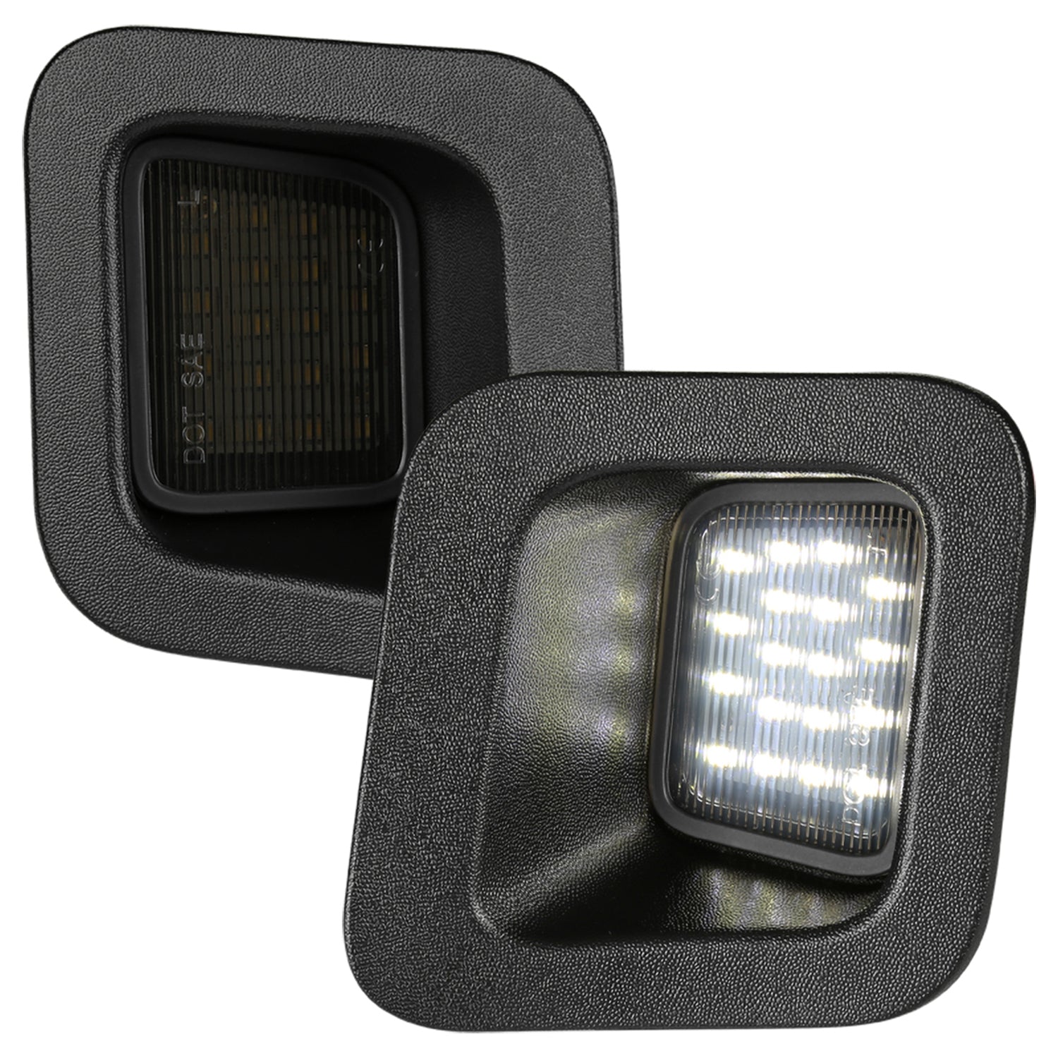 2003-2018 Dodge RAM 1500 2500 3500 Rear LED License Plate Lights Black/Smoke