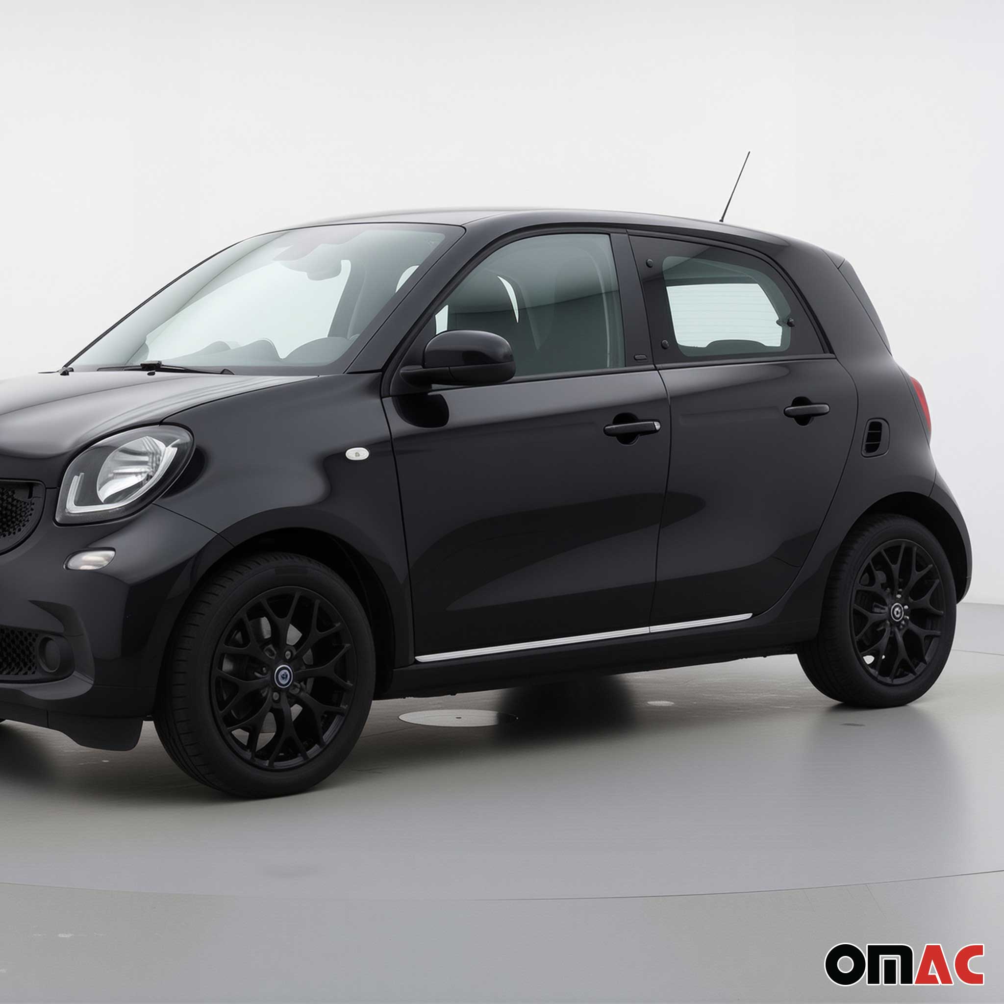 2014-2019 Smart Forfour Side Door Molding Trim Skirt Garnish Stainless Steel Silver 4Pcs