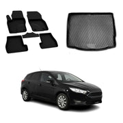 OMAC Floor Mats & Cargo Liners for Ford Focus Hatchback 2012-2018 Black