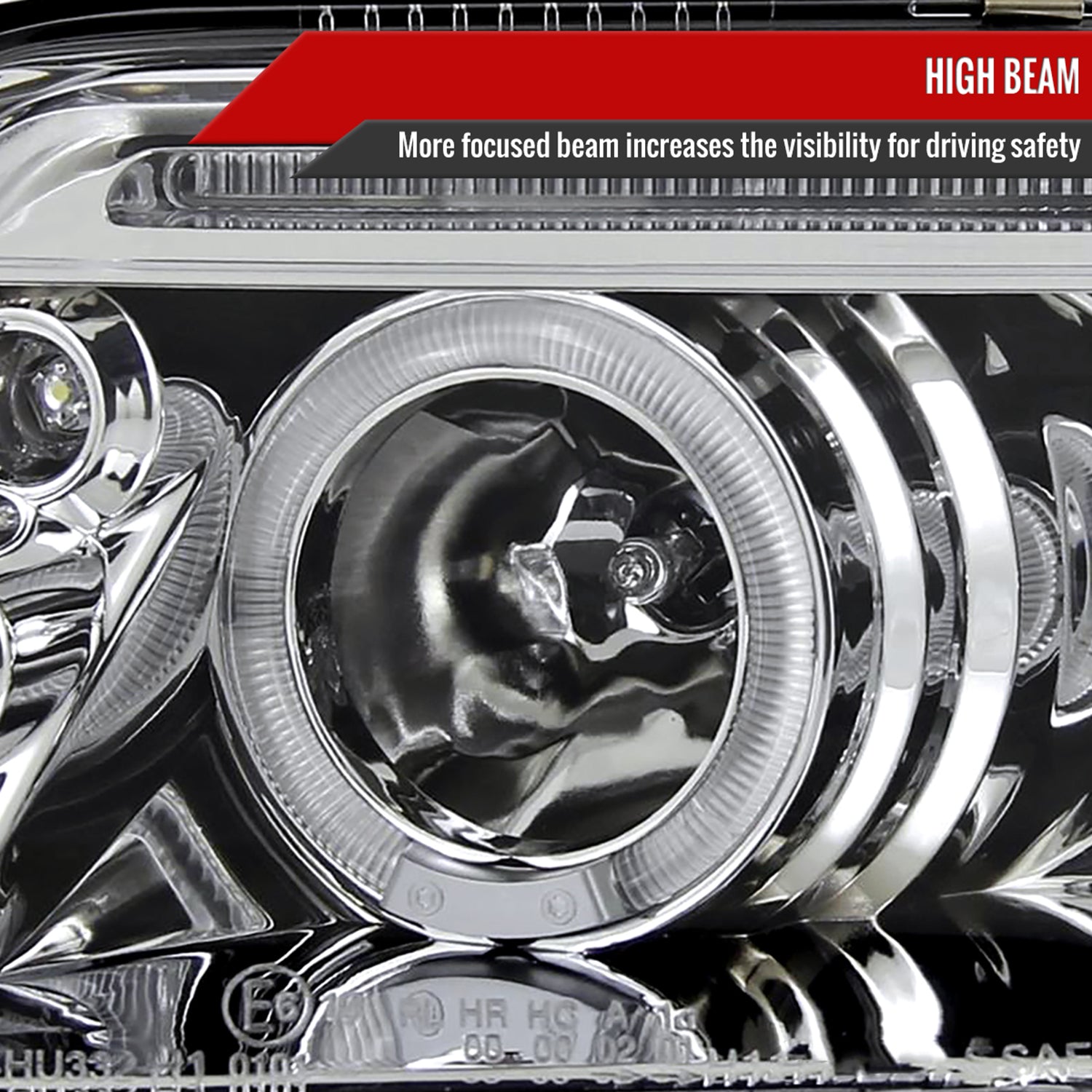 2001-2005 VW Passat Dual Halo Projector Headlights Chrome/Clear Lens