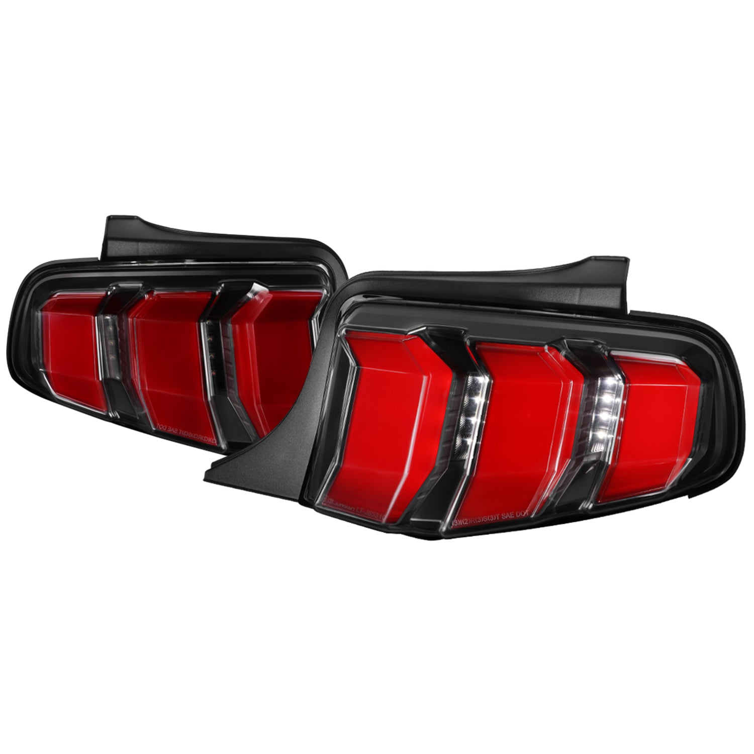 2010-2012 Ford Mustang Sequential LED Tail Lights Satin Black