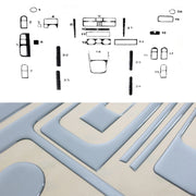 2000-2005 VW Jetta A4 Aluminium Look Dashboard Console Trim Kit 25 Pcs