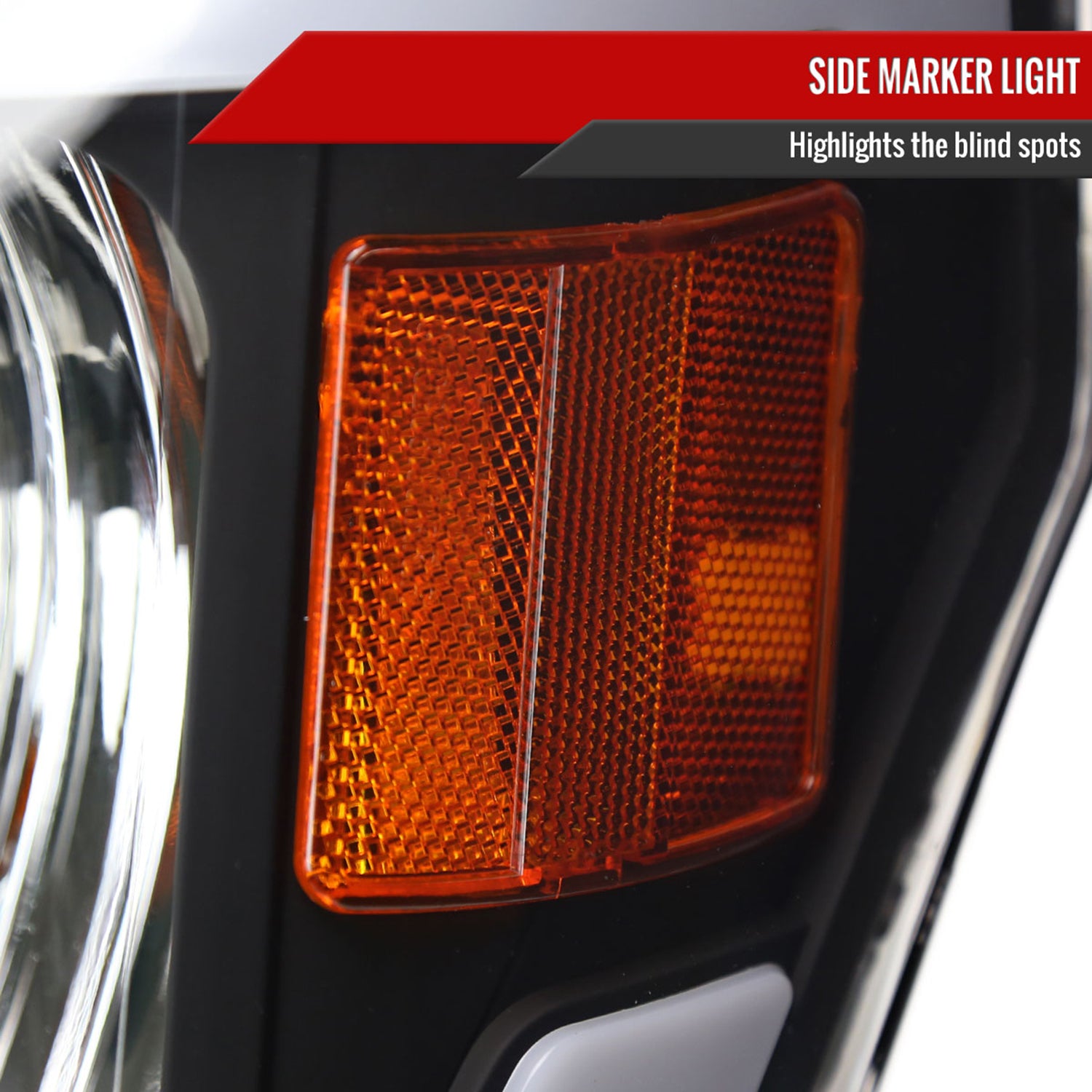 2009-2014 Ford F-150 LED Tube Factory Style Headlights Matte Black/Clear Lens