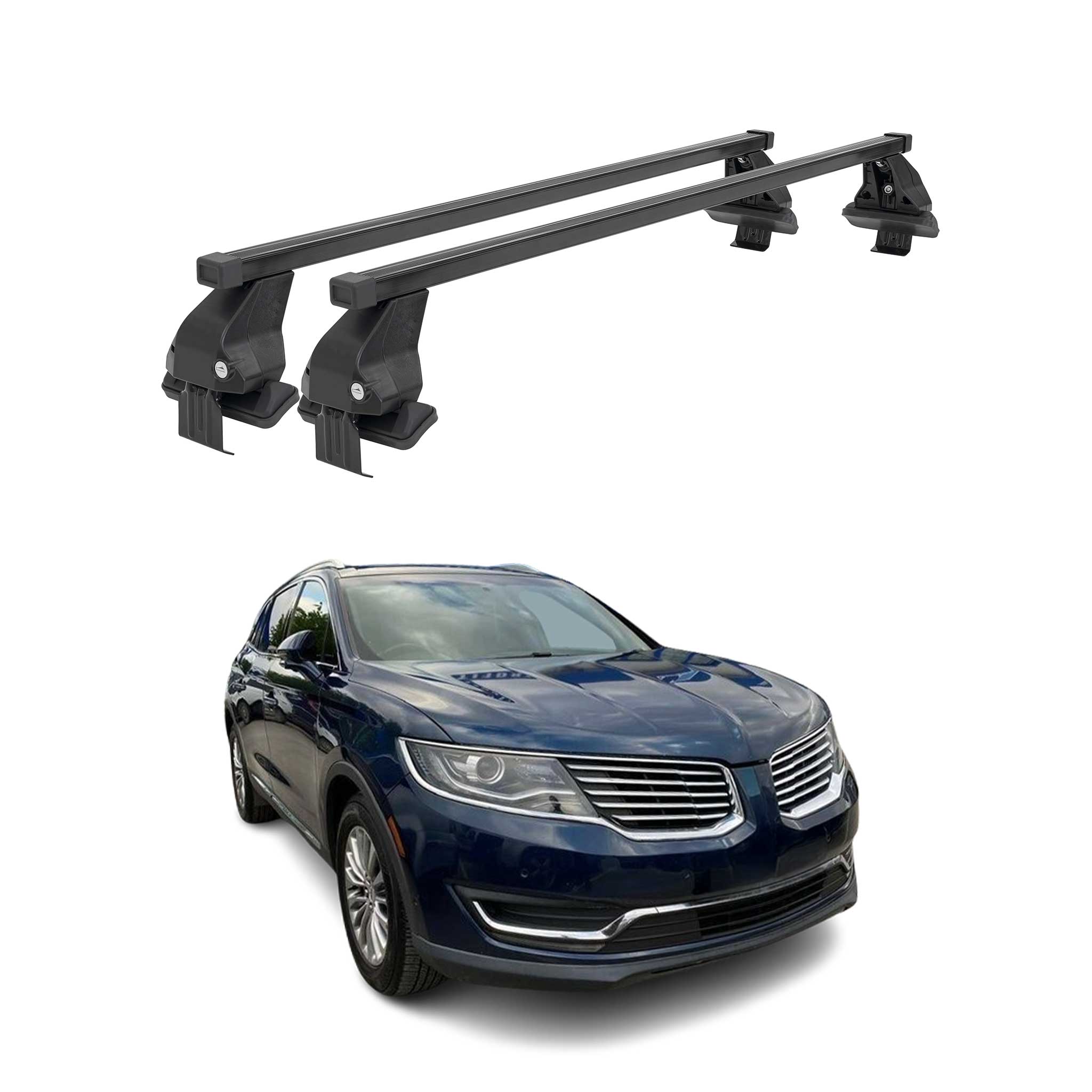 2016-2018 Lincoln MKX Roof Rack Cross Bars Black