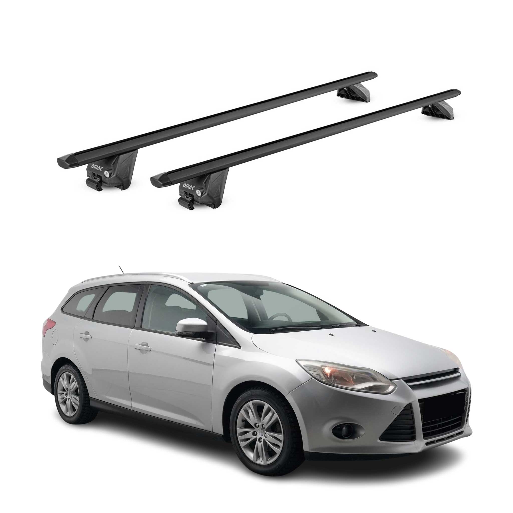 2012-2018 Ford Focus Wagon Roof Rack Cross Bars Black
