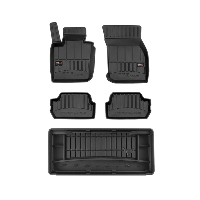 2014-2020 Mini Cooper S Premium Floor Mats & Cargo Liner Full Set All Weather Heavy Duty Bottom Trunk