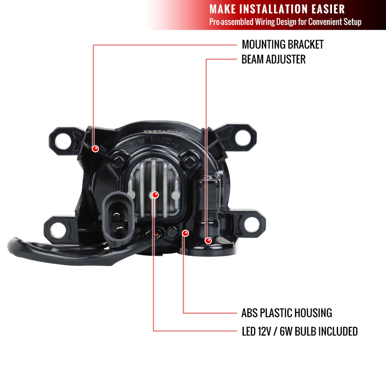 2019-2021 Toyota Corolla Hatchback LED Fog Lights Kit Chrome/Clear Lens