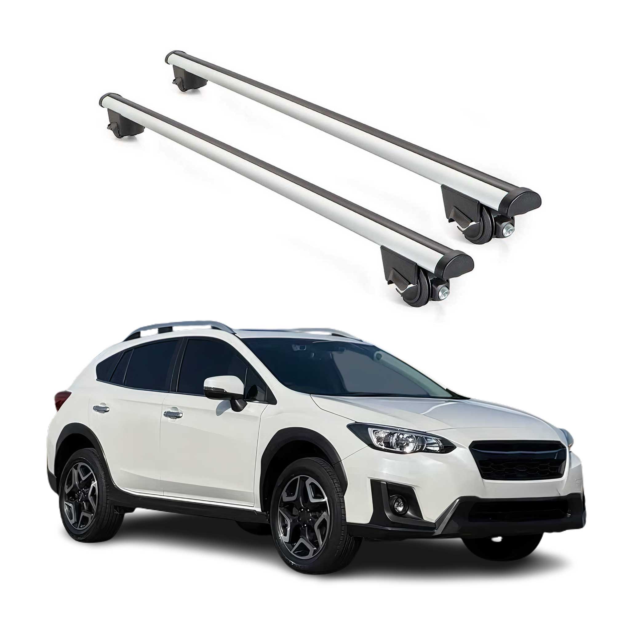 2018-2023 Subaru Crosstrek Roof Rack Cross Bars Silver