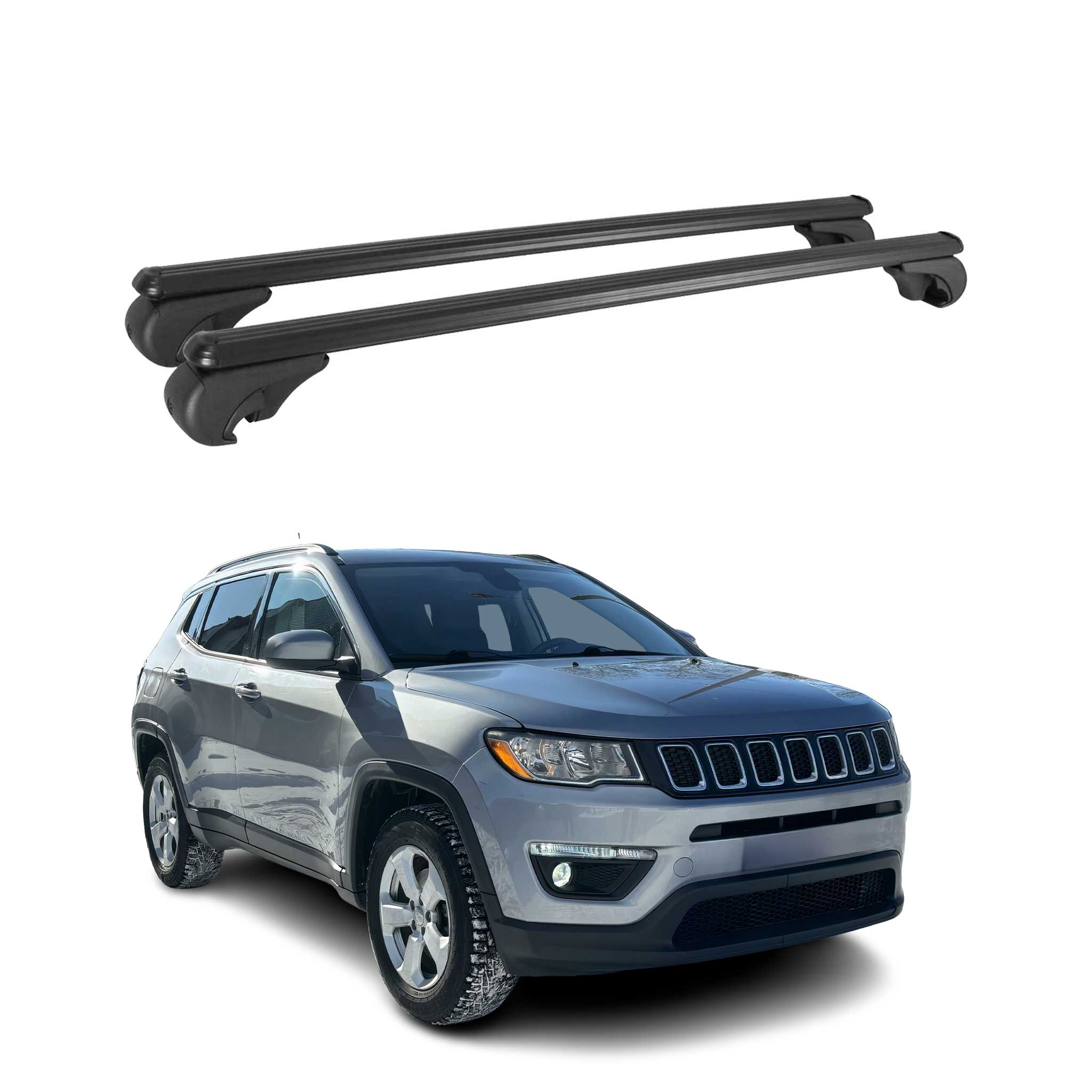 2017-2025 Jeep Compass Roof Rack Cross Bars Black