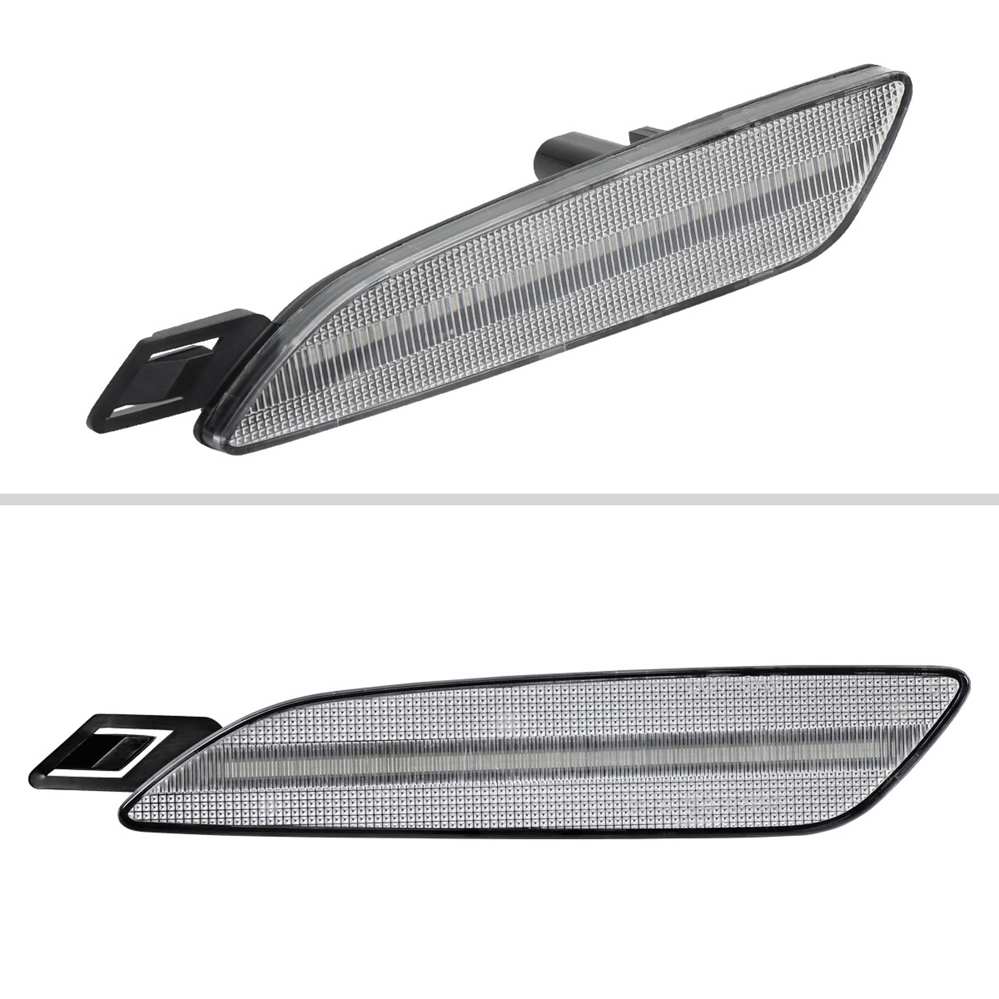 For Porsche Cayenne 958 2015-2018 Front Bumper LED Side Marker Turn Signal Lights Chrome Housing Clear Lens