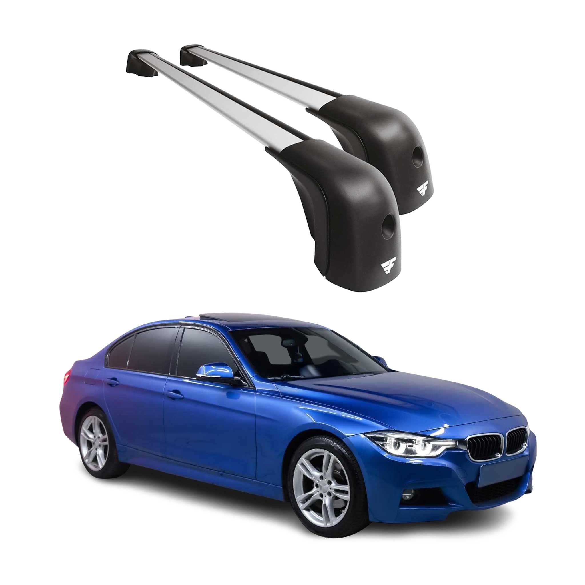 2012-2019 BMW 3 Series F30 Sedan Roof Racks Cross Bars Silver