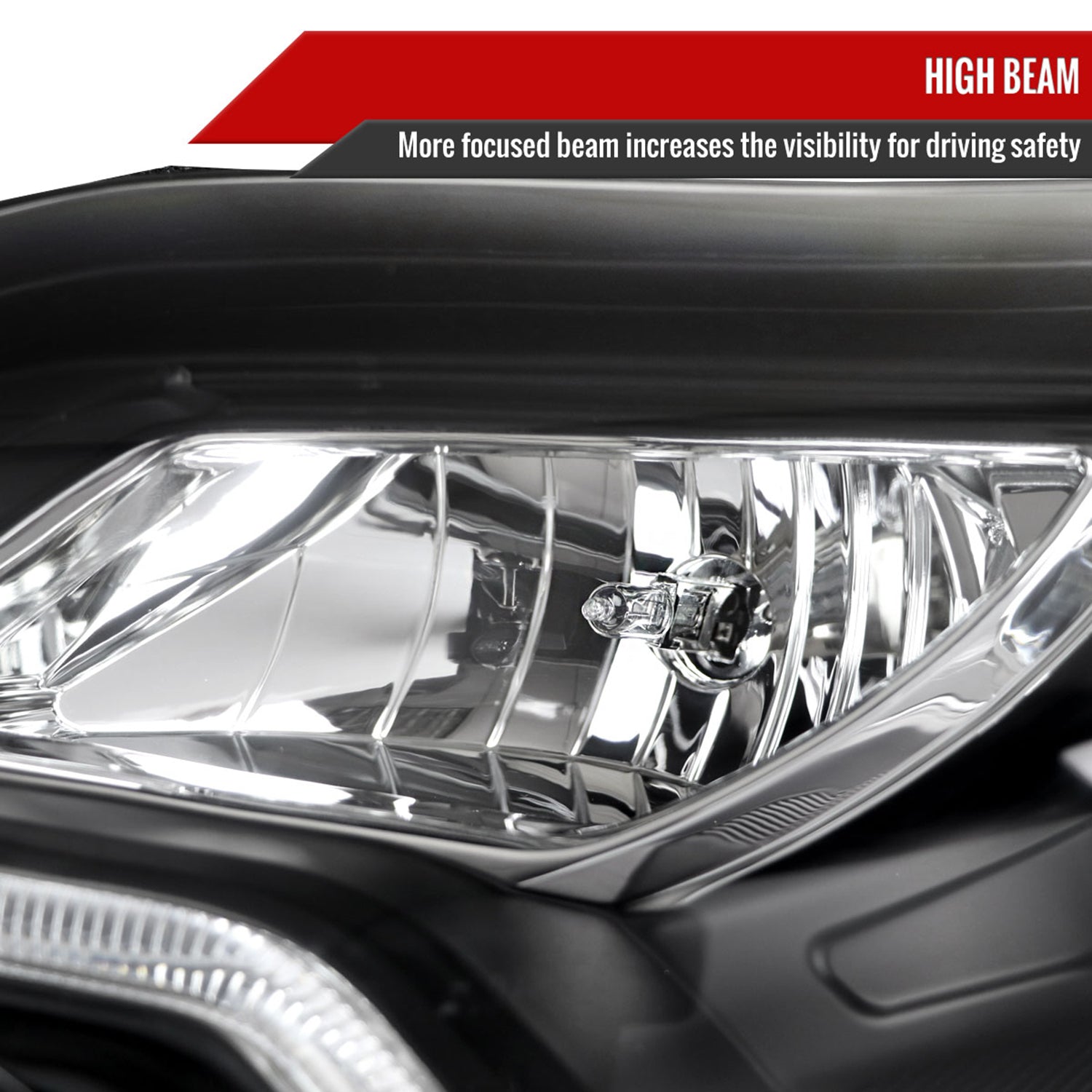 2012-2014 Ford Focus Projector Headlights LED Light & Turn Signal Lights Black