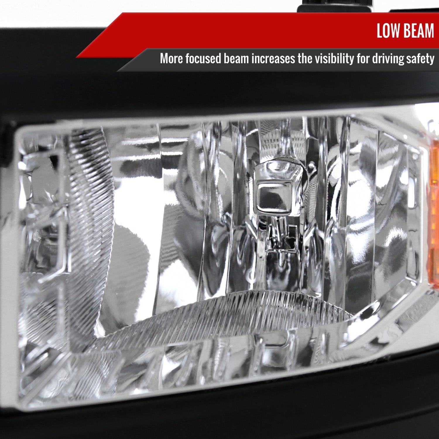 2014-2015 Chevy Silverado 1500 Factory Style V2 Headlights Chrome/Clear Lens