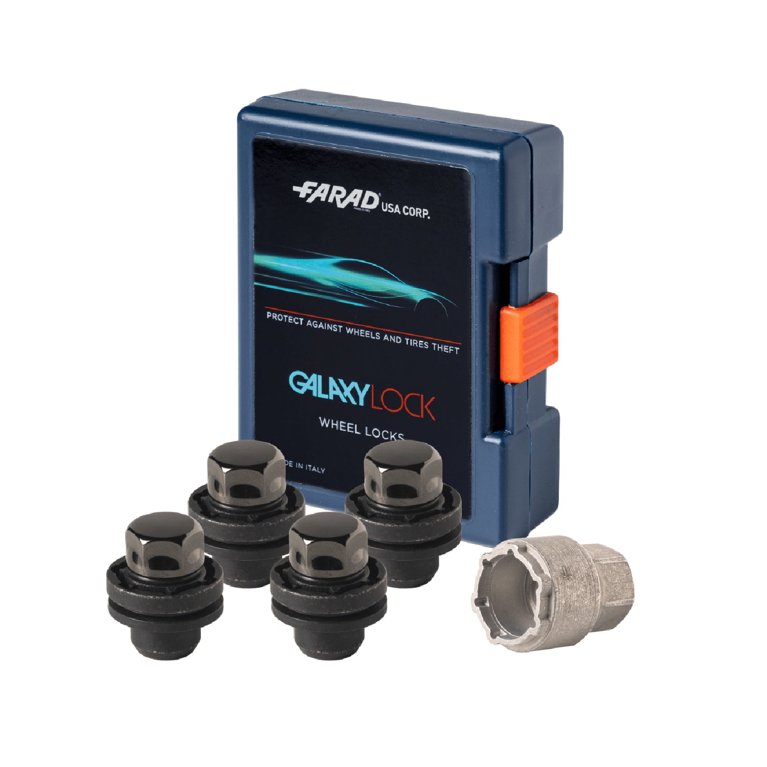 Wheel Lock Kit for LEXUS ES NX RX5 UX M12X1,5 Nut Chromed Black 4Locks & 1Key