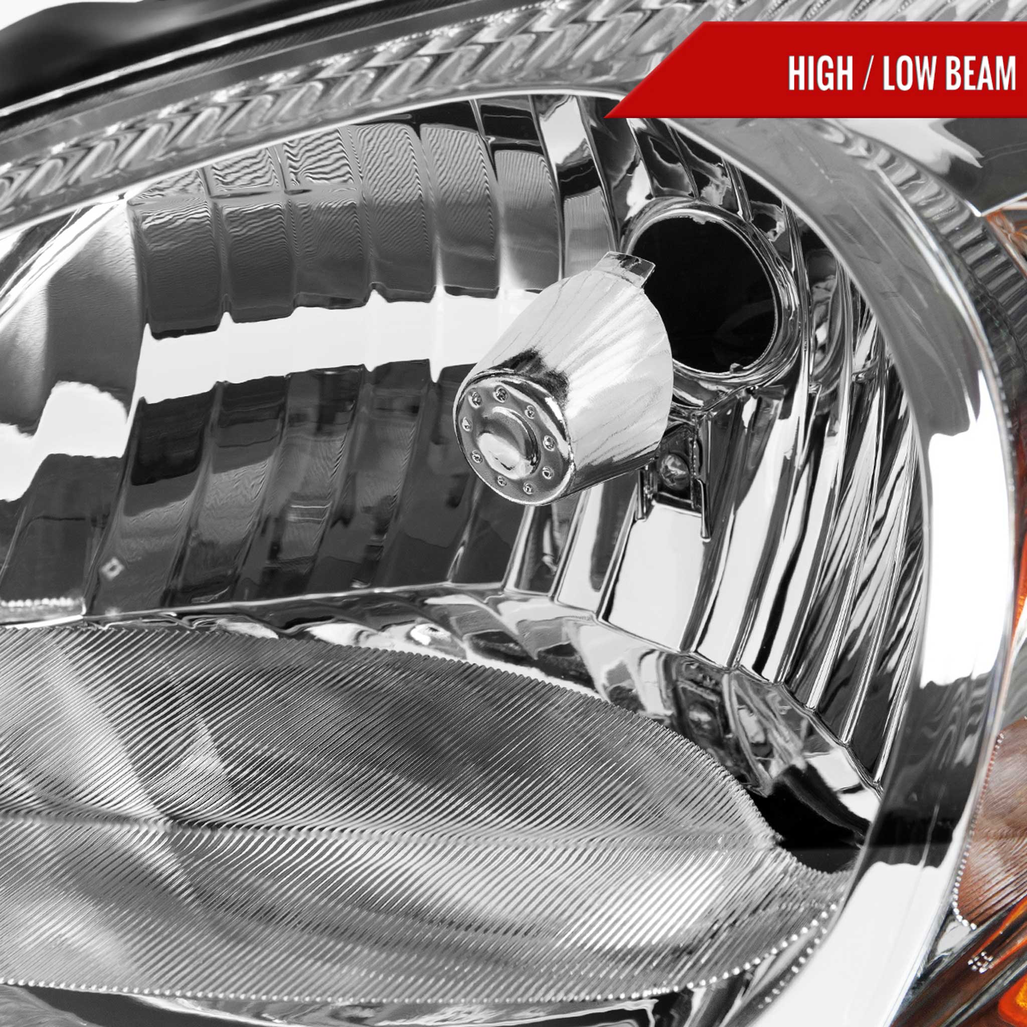For Ford Tarus 2000-2007 Factory Style Headlights (Chrome Housing / Clear Lens)
