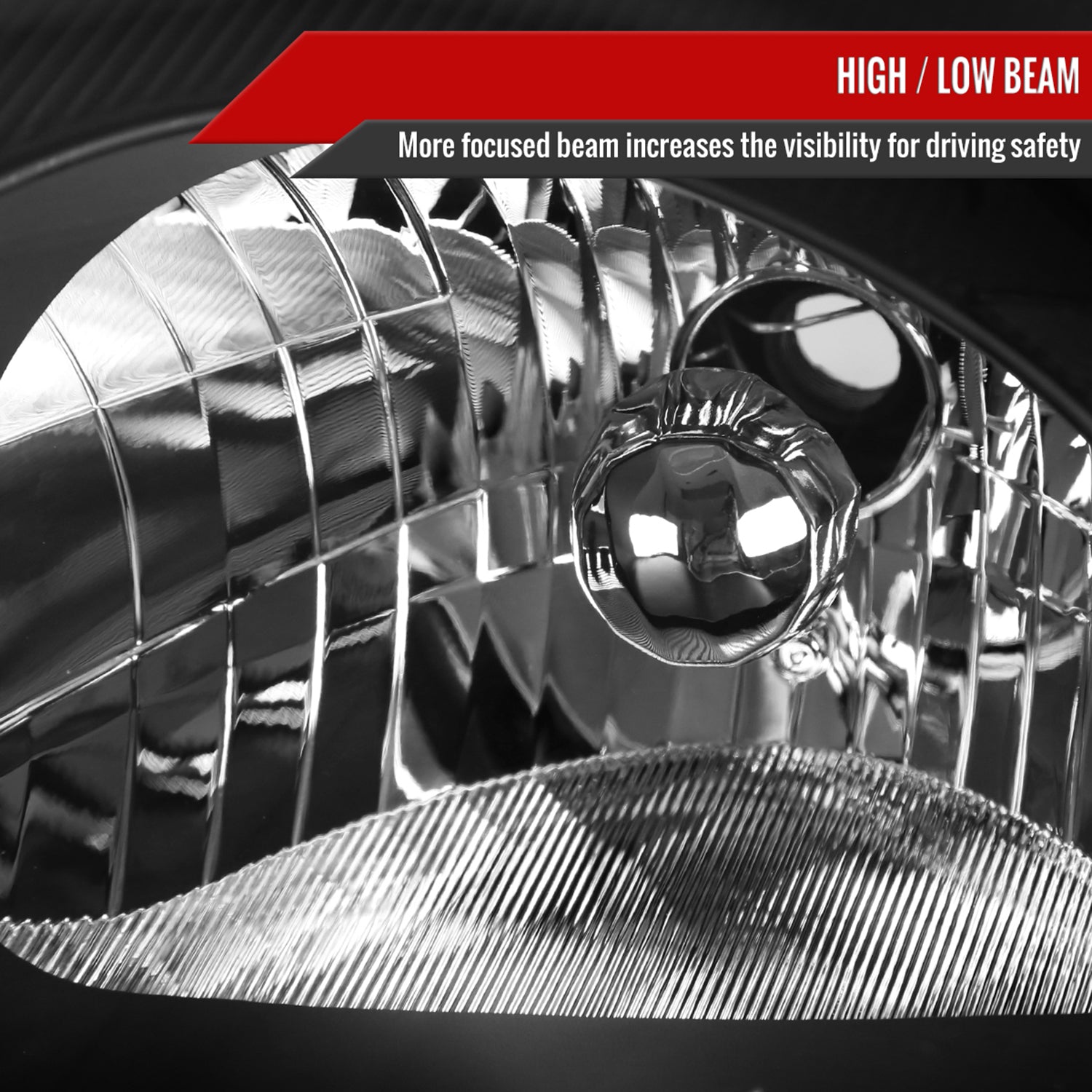 2000-2005 Mitsubishi Eclipse Factory Style Crystal Headlights Matt Black/Clear