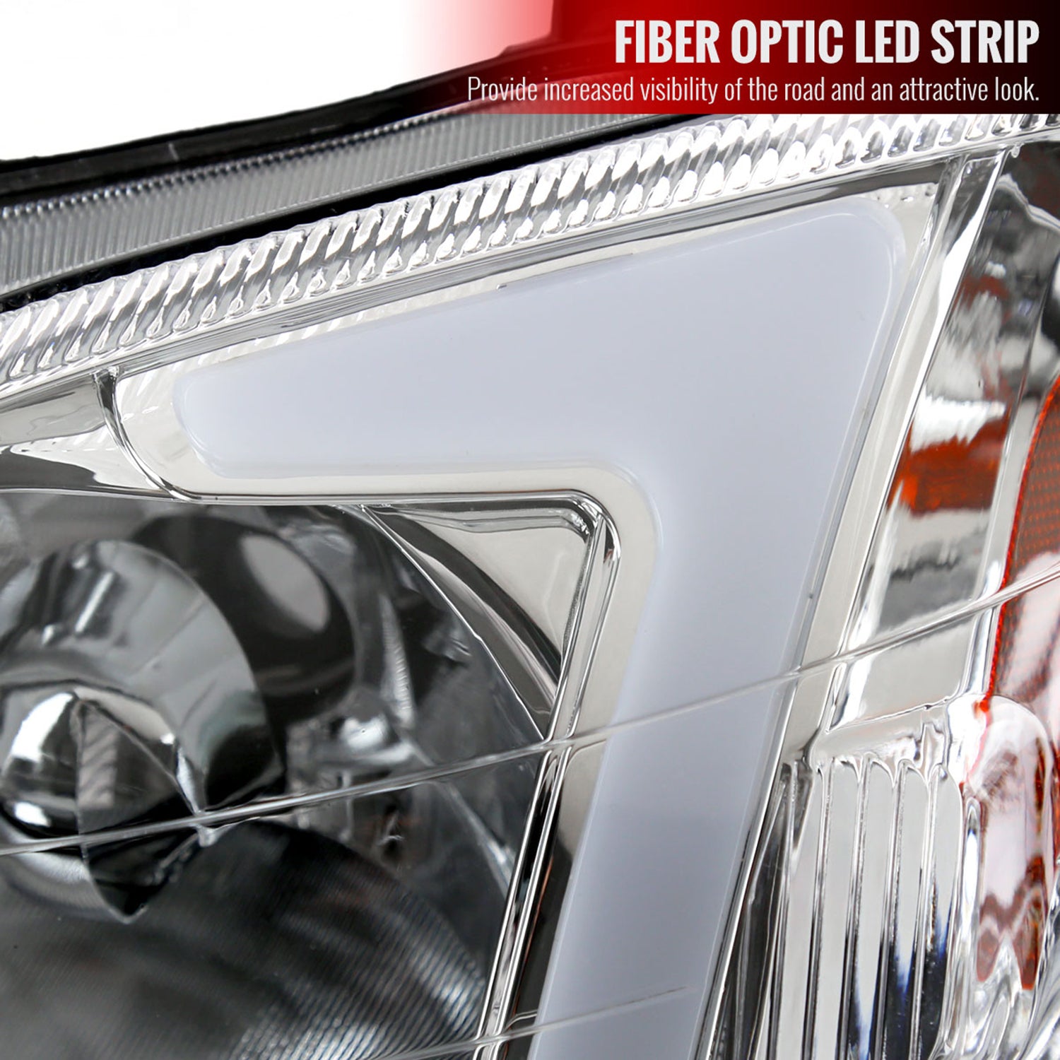 1999-2000 Honda Civic Coupe/SD LED Bar Factory Style Headlights Chrome/Clear