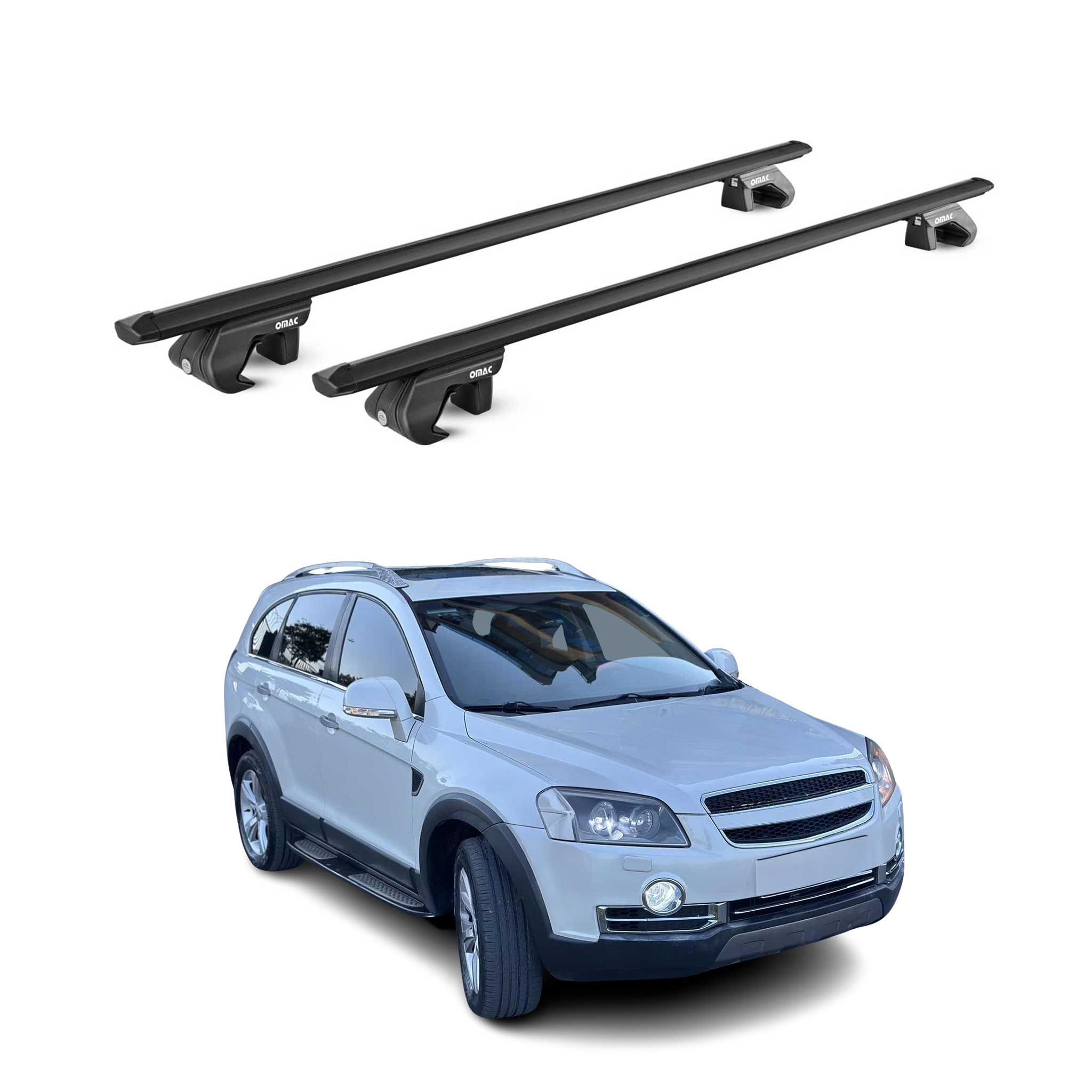2012-2015 Chevrolet Captiva Sport Roof Rack Cross Bars Black Carrier 2 Pcs