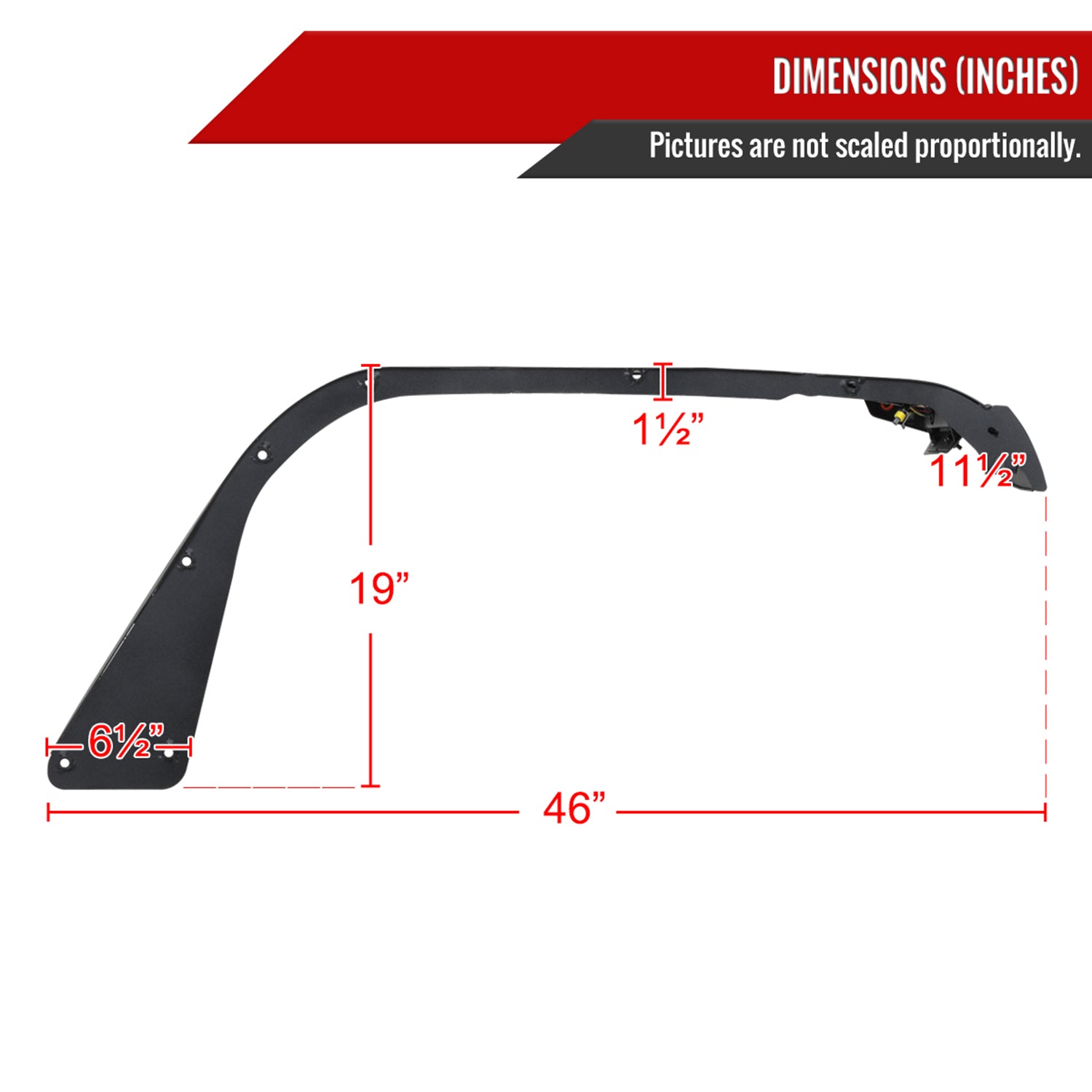 2020-2022 Jeep Gladiator JT Switchback LED Front Flat Fender Flares