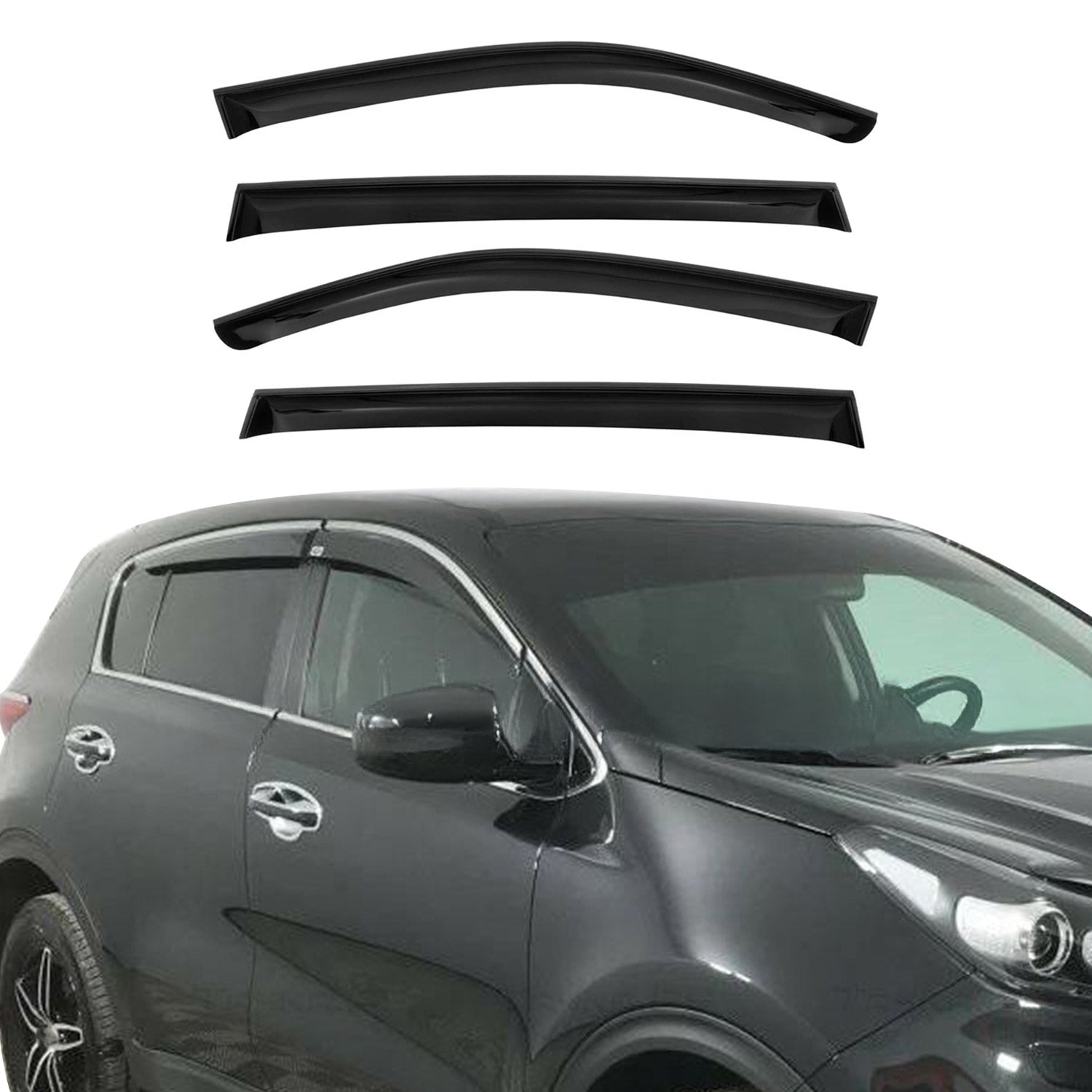 2010-2015 BMW X1 E84 Window Visor Vent Rain Deflector 4Pcs Smoke