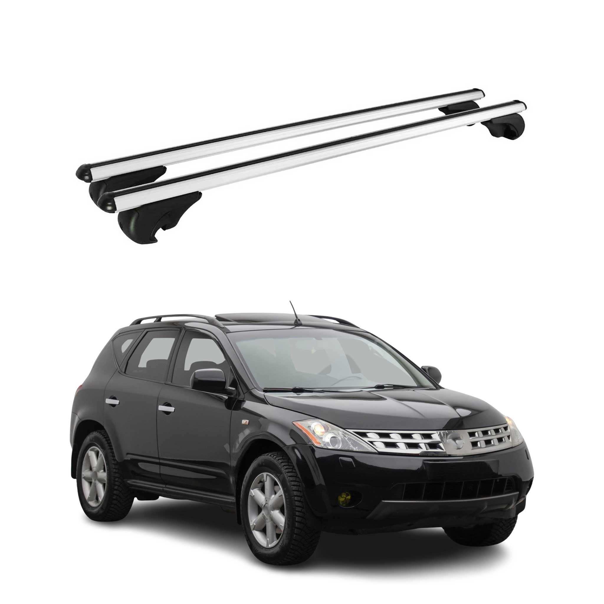 Roof Rack Cross Bars Luggage Carrier for Nissan Murano 2003-2007 TÜV Gray 2 Pcs