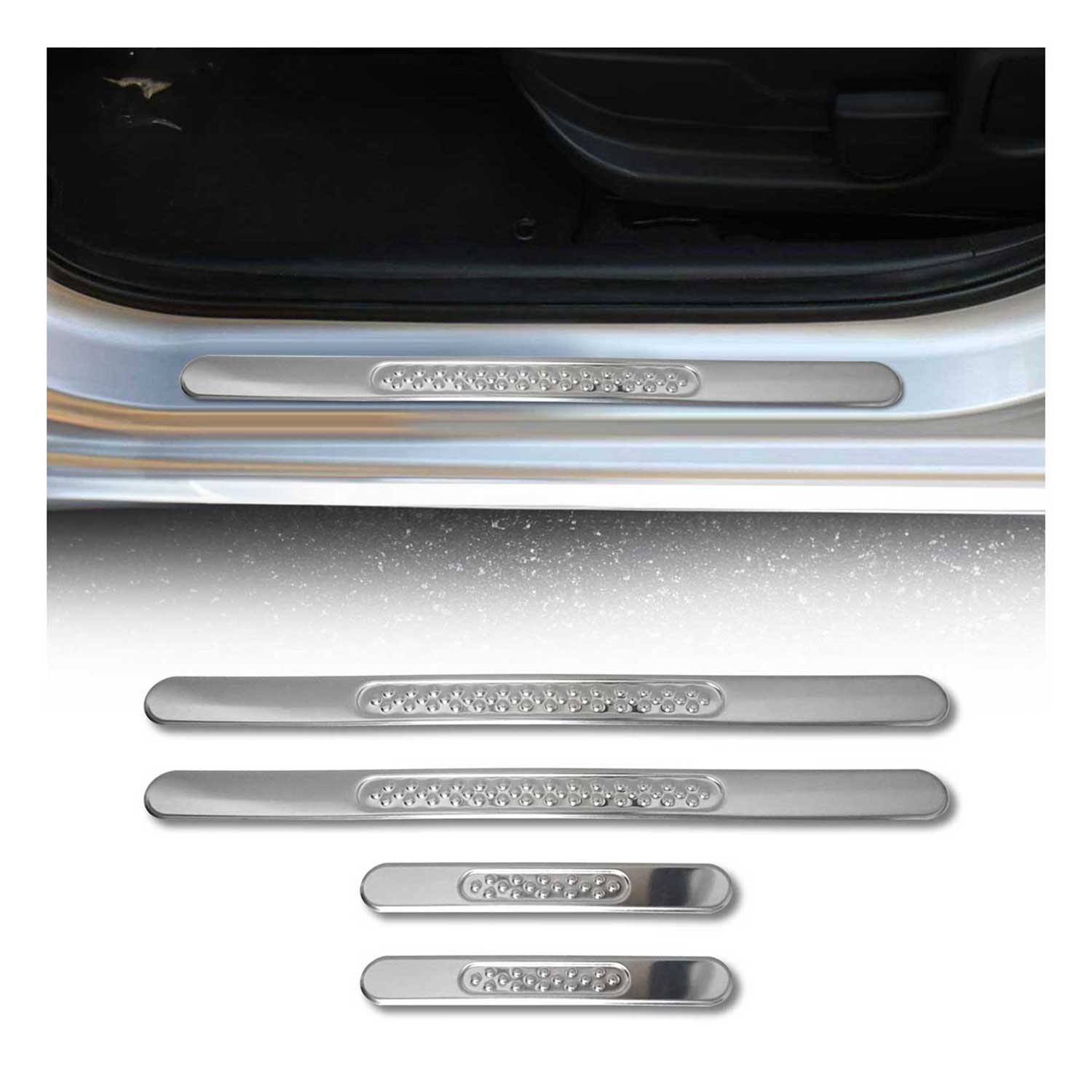 2013-2026 Ford Escape Door Sill Scuff Plate Scratch Protector Gloss Stainless Steel Silver 4 Pcs
