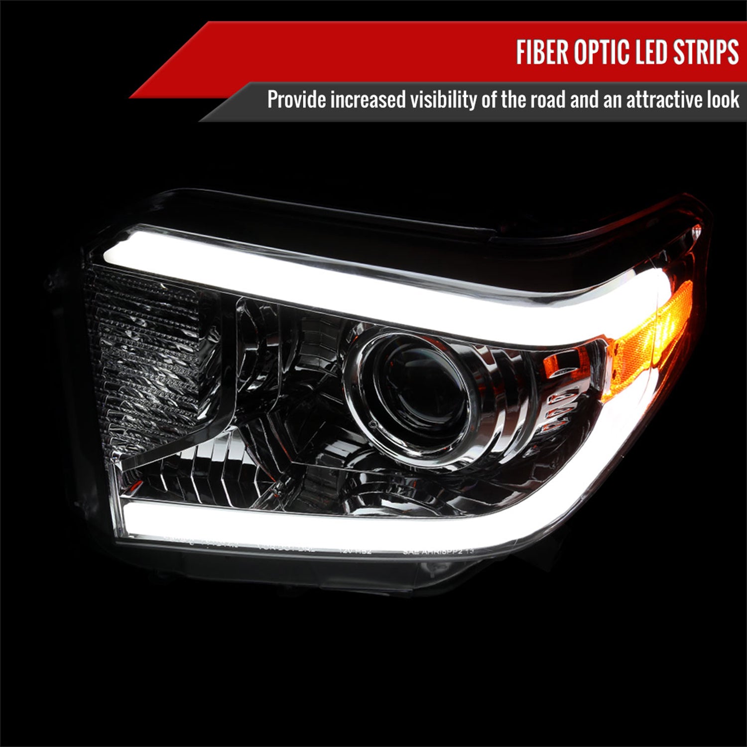 2014-2021 Toyota Tundra LED Projector Headlights Chrome Housing/Clear Lens