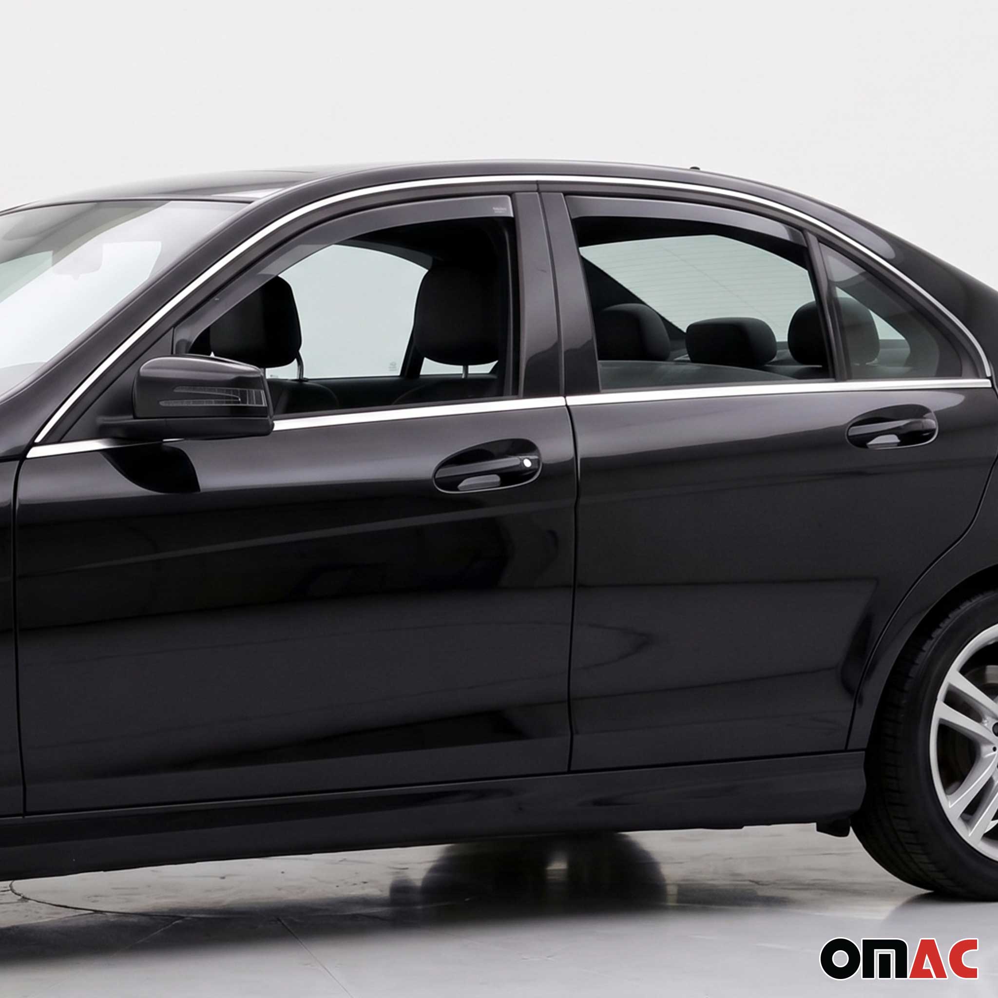 2010-2014 Mercedes C Class W204 Window Visor Vent Rain Deflector 4Pcs Smoke