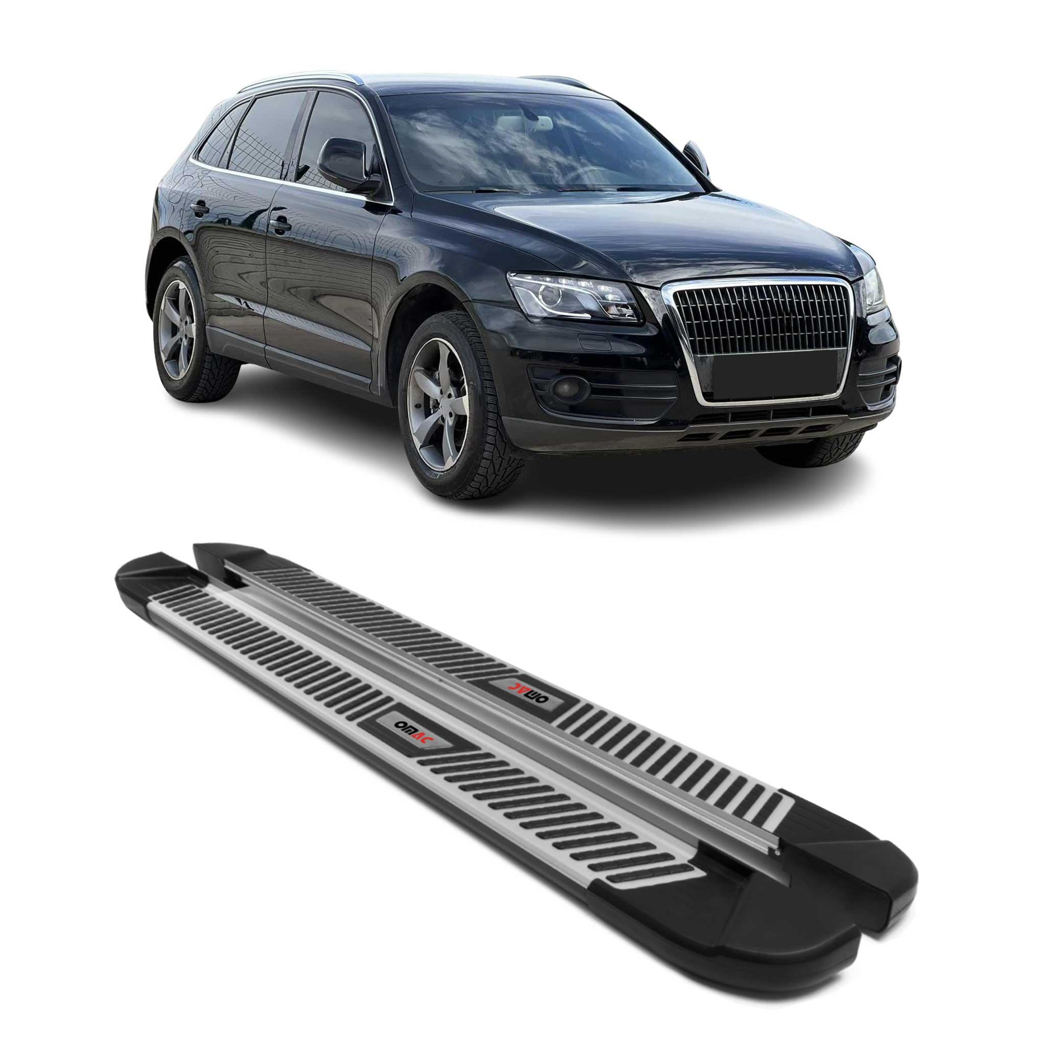 2009-2017 Audi Q5 SQ5 Running Boards Side Steps Silver & Black