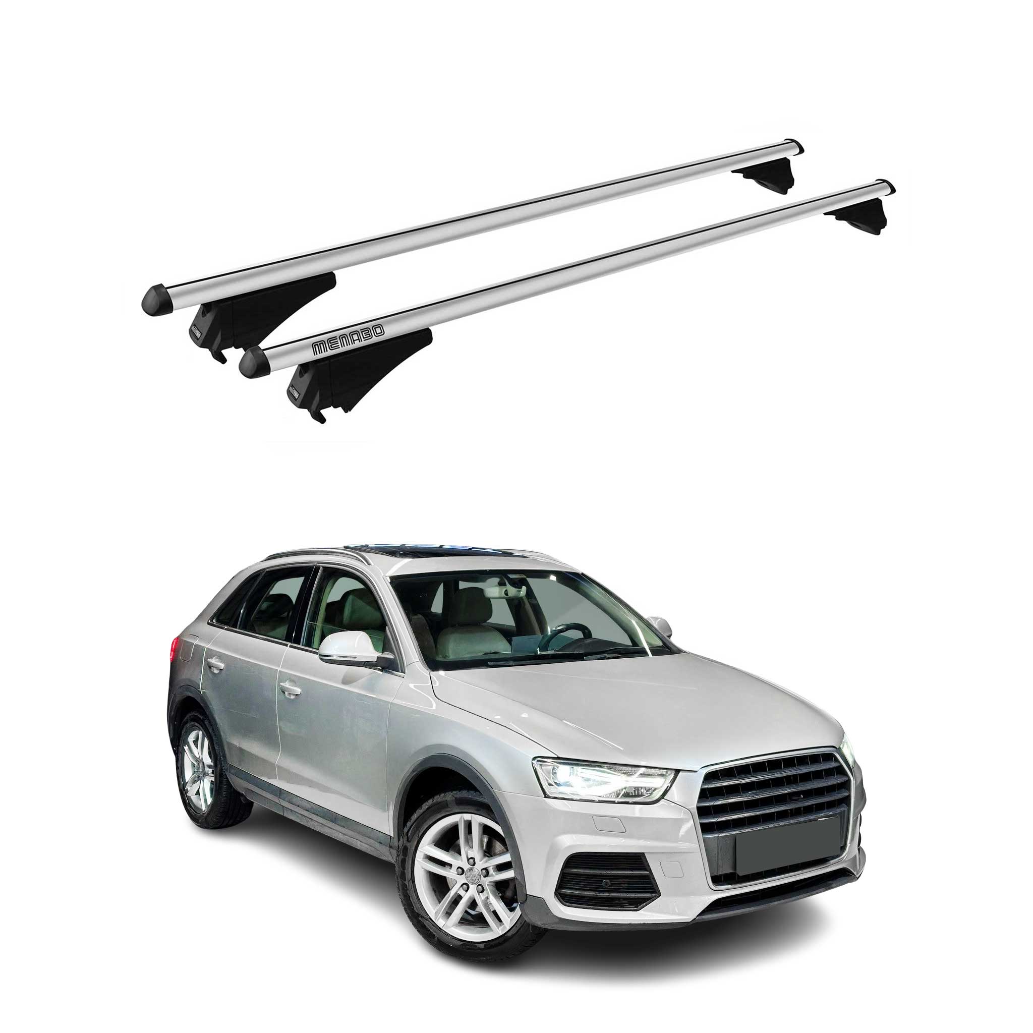 2015-2018 Audi Q3 Roof Rack Cross Bars Silver