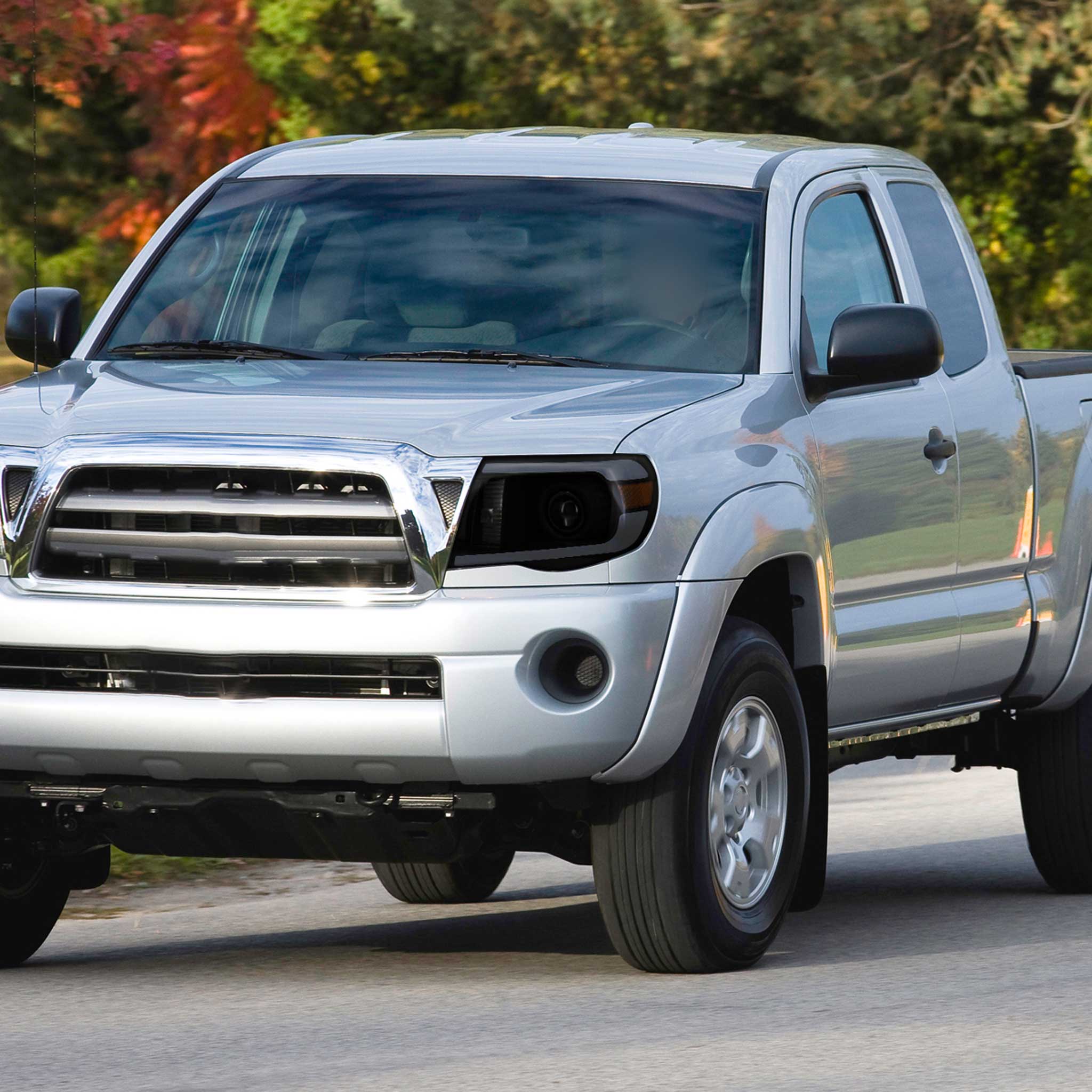 For Toyota Tacoma 2005-2011 LED Bar Projector Headlights Chrome Housing Smoked Lens