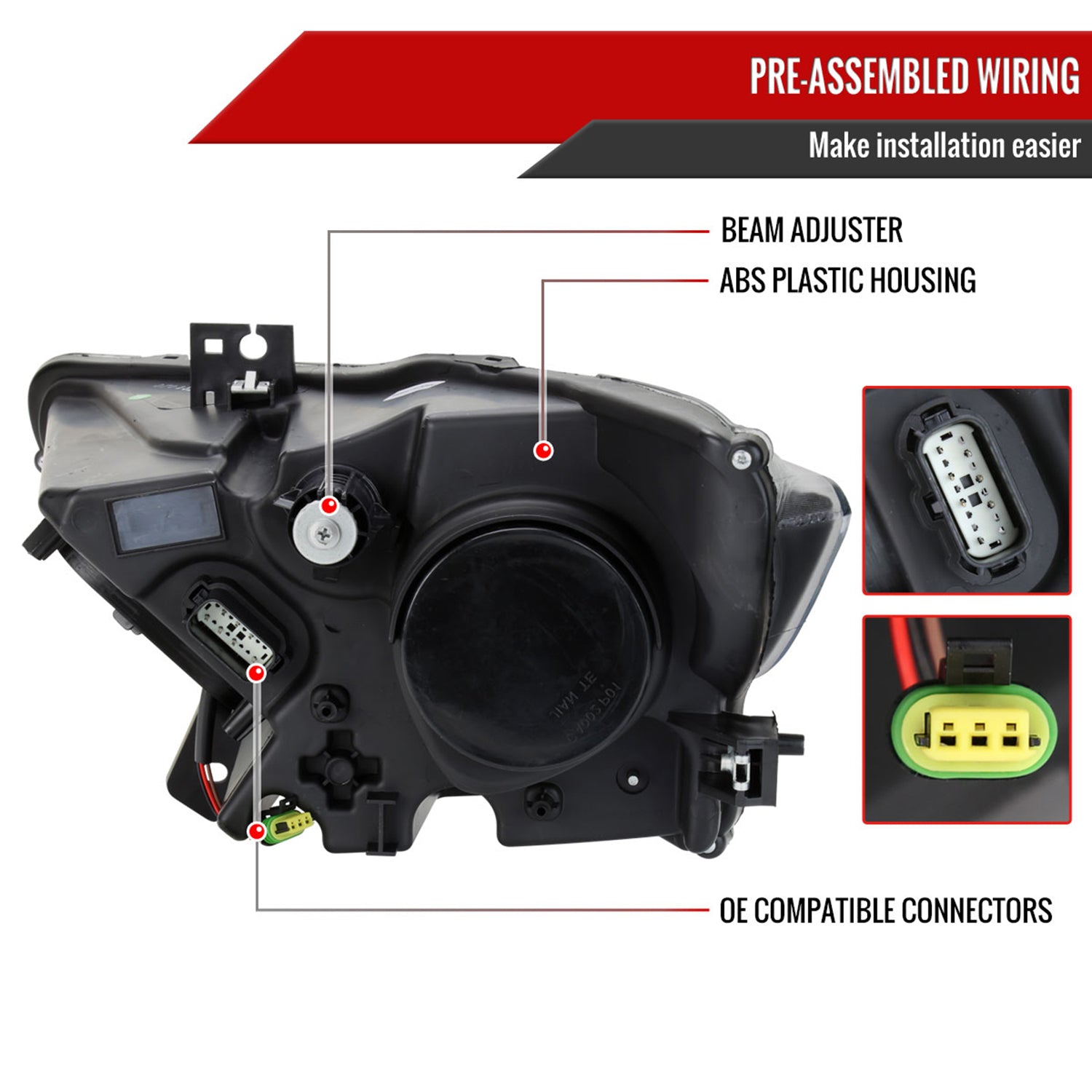 2015-2017 Ford Mustang / 18-2020 Shelby LED Xenon HID Headlights Passenger Side