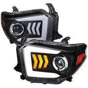 2014-2021 Toyota Tundra LED CBar Projector Headlights Arrow Turn Signals Black