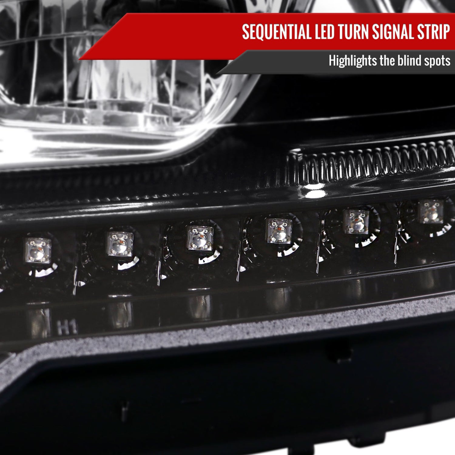 2009-2011 Mercedes Benz W164 ML-Class LED Sequetial Signal Headlights Black