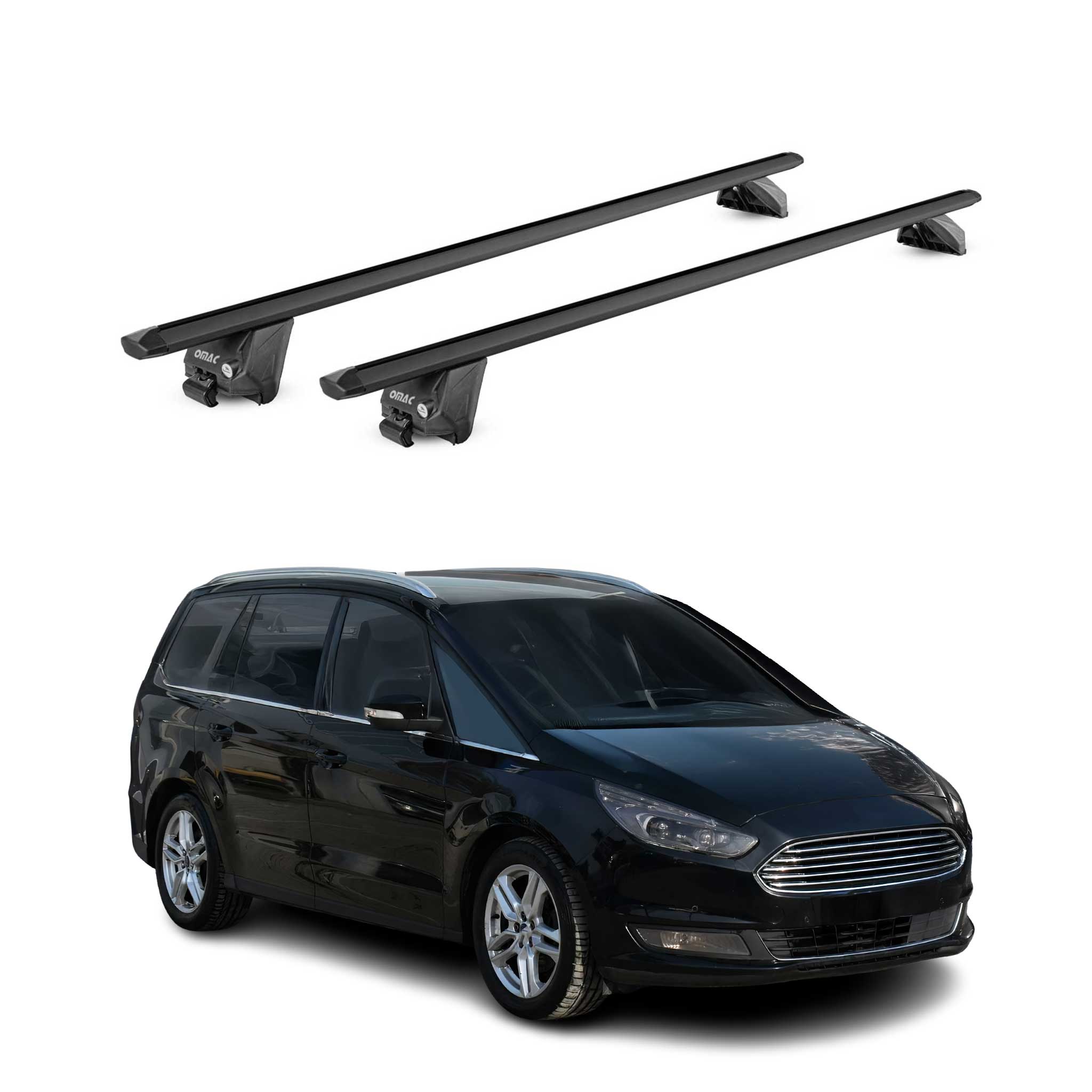 Roof Rack Cross Bars Luggage Carrier for Ford Galaxy 2010-2015 Alu Black 2x