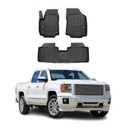 2014-2019 GMC Sierra Denali & Chevrolet Silverado 2500HD/3500HD 3gen. Crew Cab Premium Floor Mats Liners Full Set All Weather Heavy Duty