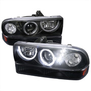 1998-2004 Chevy S10 Blazer Dual Halo Projector Headlights Bumper Lights Black