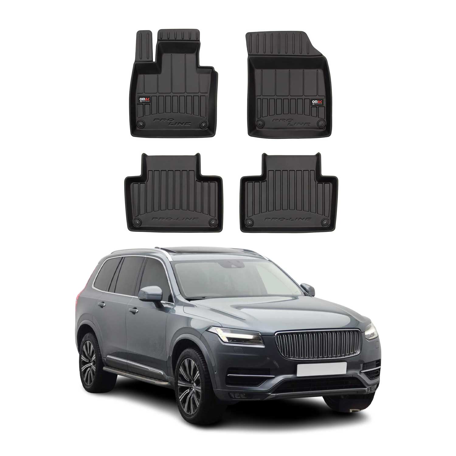 2016-2026 Volvo XC90 Premium Floor Mats Liners Full Set All Weather Heavy Duty