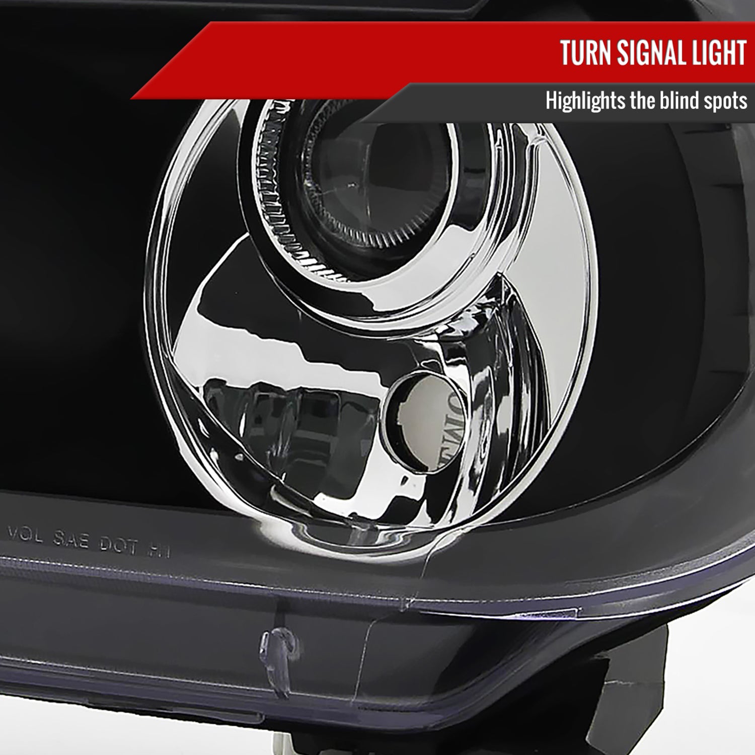 2007-2013 Toyota Tundra/ 08-2017 Sequoia Single Halo Projector Headlights Black