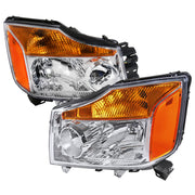2004-2015 Nissan Titan/04-2007 Armada Factory Headlights Amber Reflectors Chrome