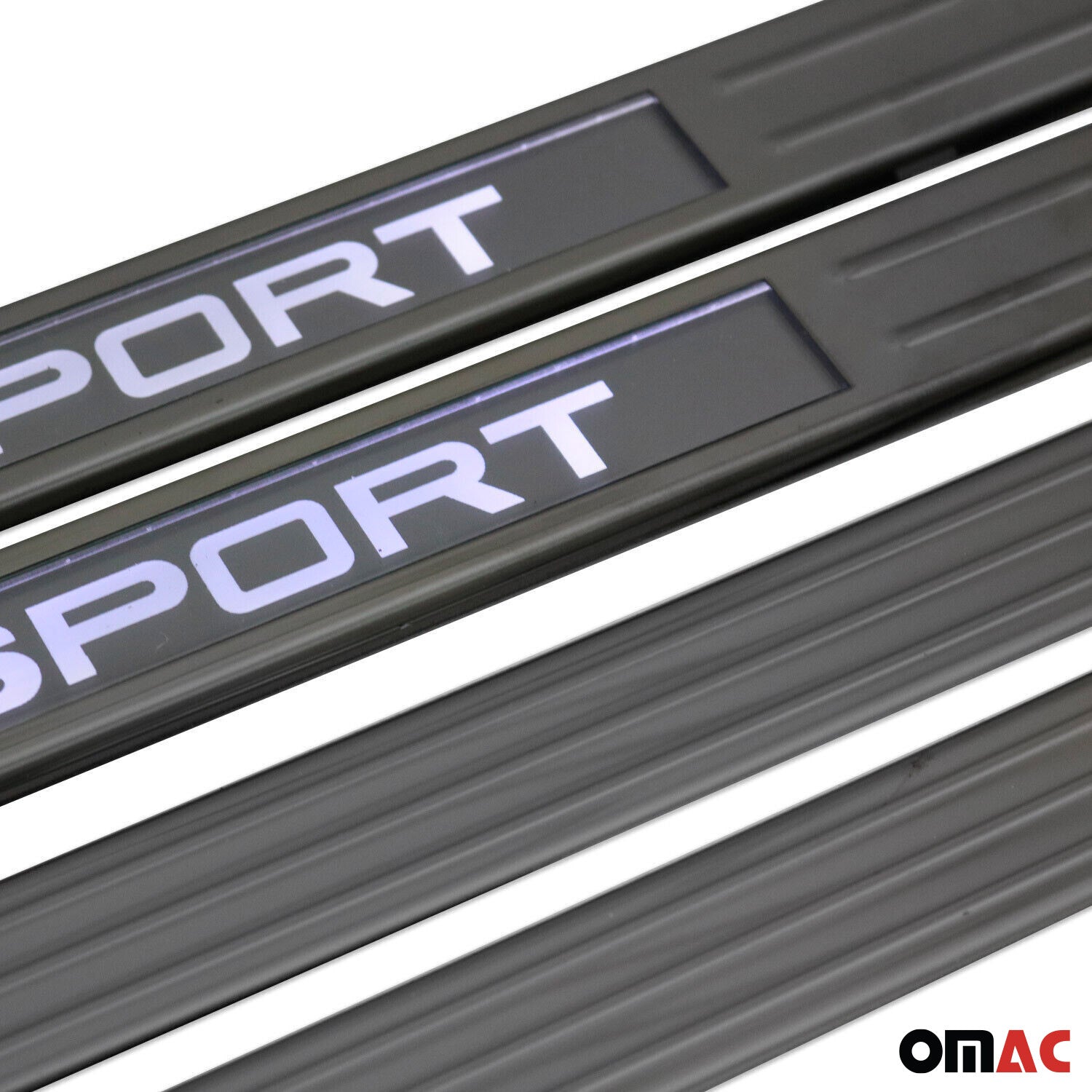 2018-2024 VW Tiguan Door Sill Scuff Plate Illuminated Sport Stainless Steel Dark 4 Pcs